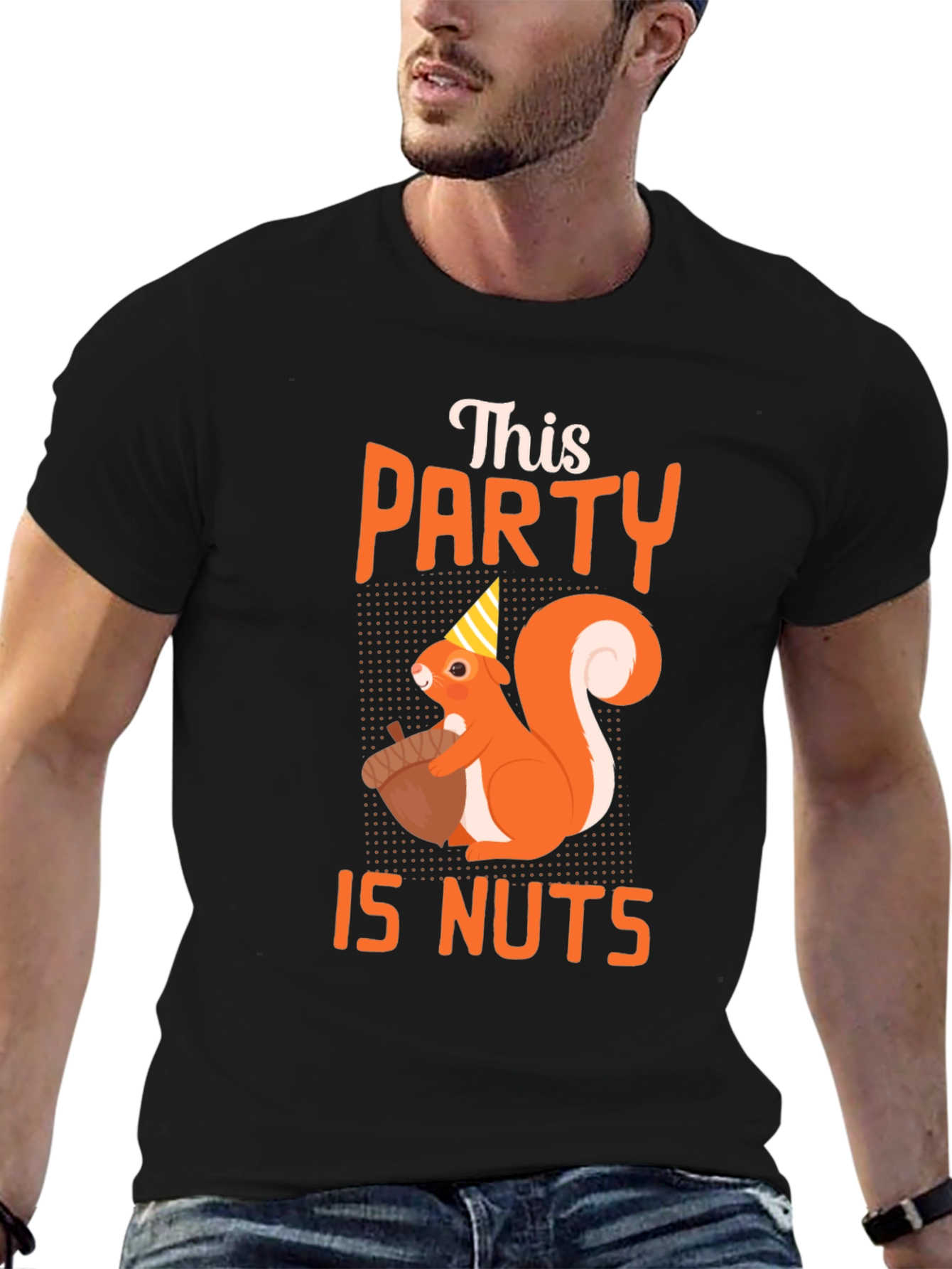 Black This Party Is Nuts T-Shirt Funny Squirrel Tee view 6