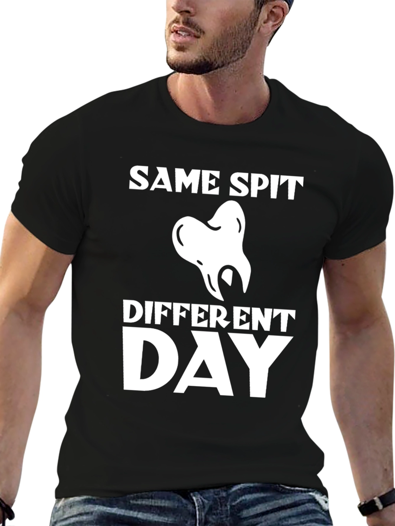 Black Same Spit Different Day Dentist T-Shirt view 6