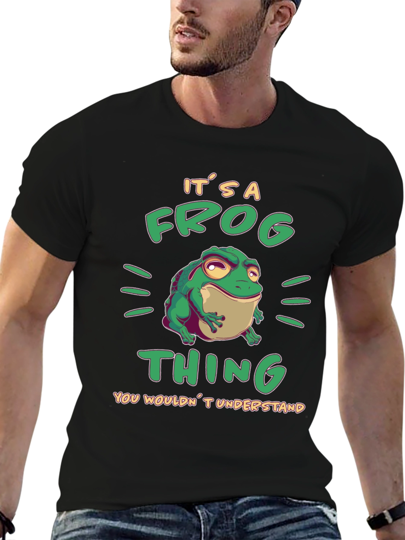 Black It's a Frog Thing Funny T-Shirt view 6