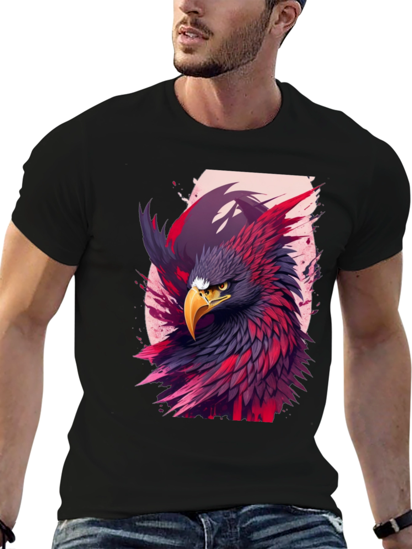 Black Eagle Graphic Black T-Shirt view 6