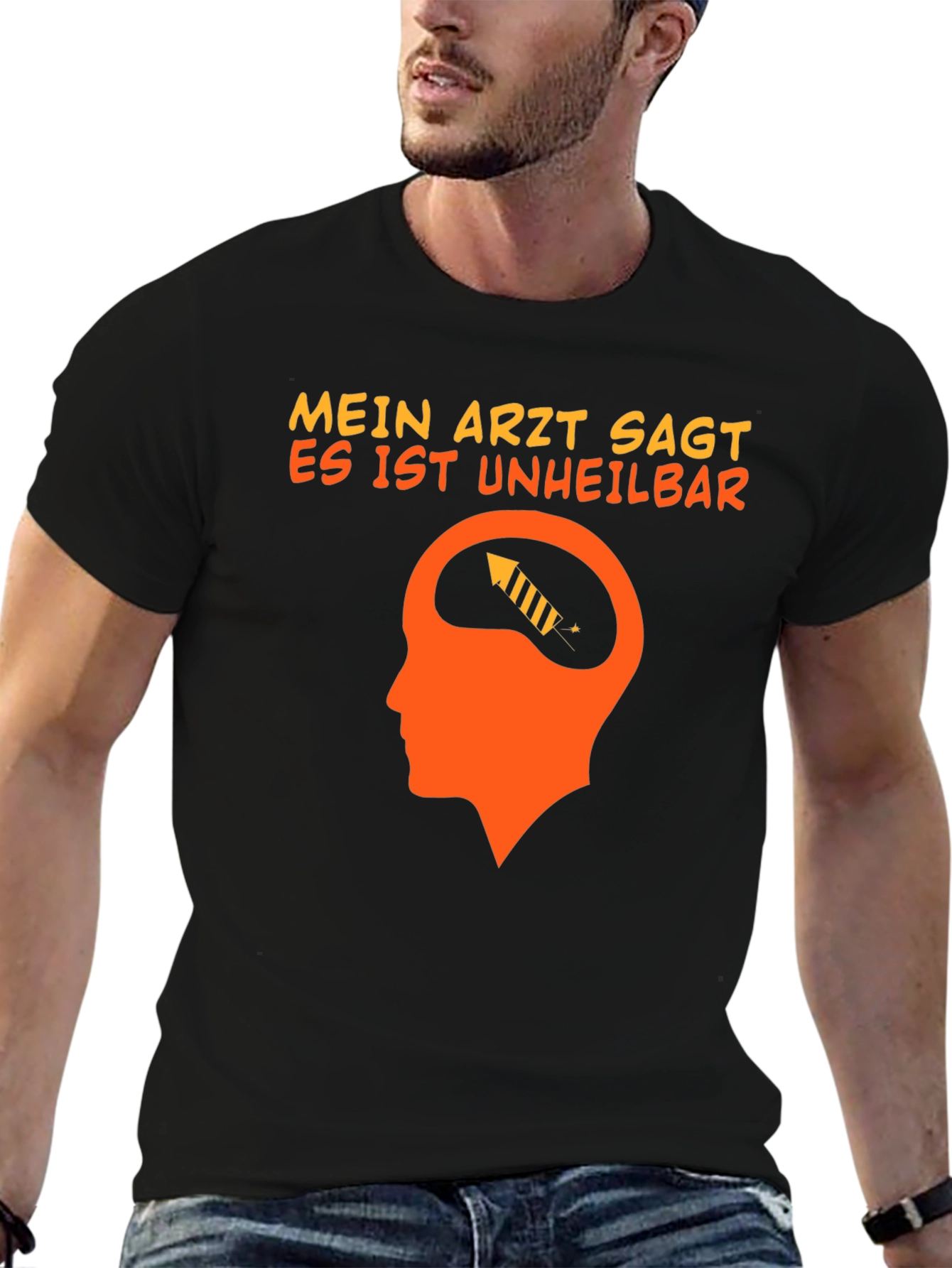 Black Mein Arzt Sagt T-Shirt Funny German Text Tee view 6