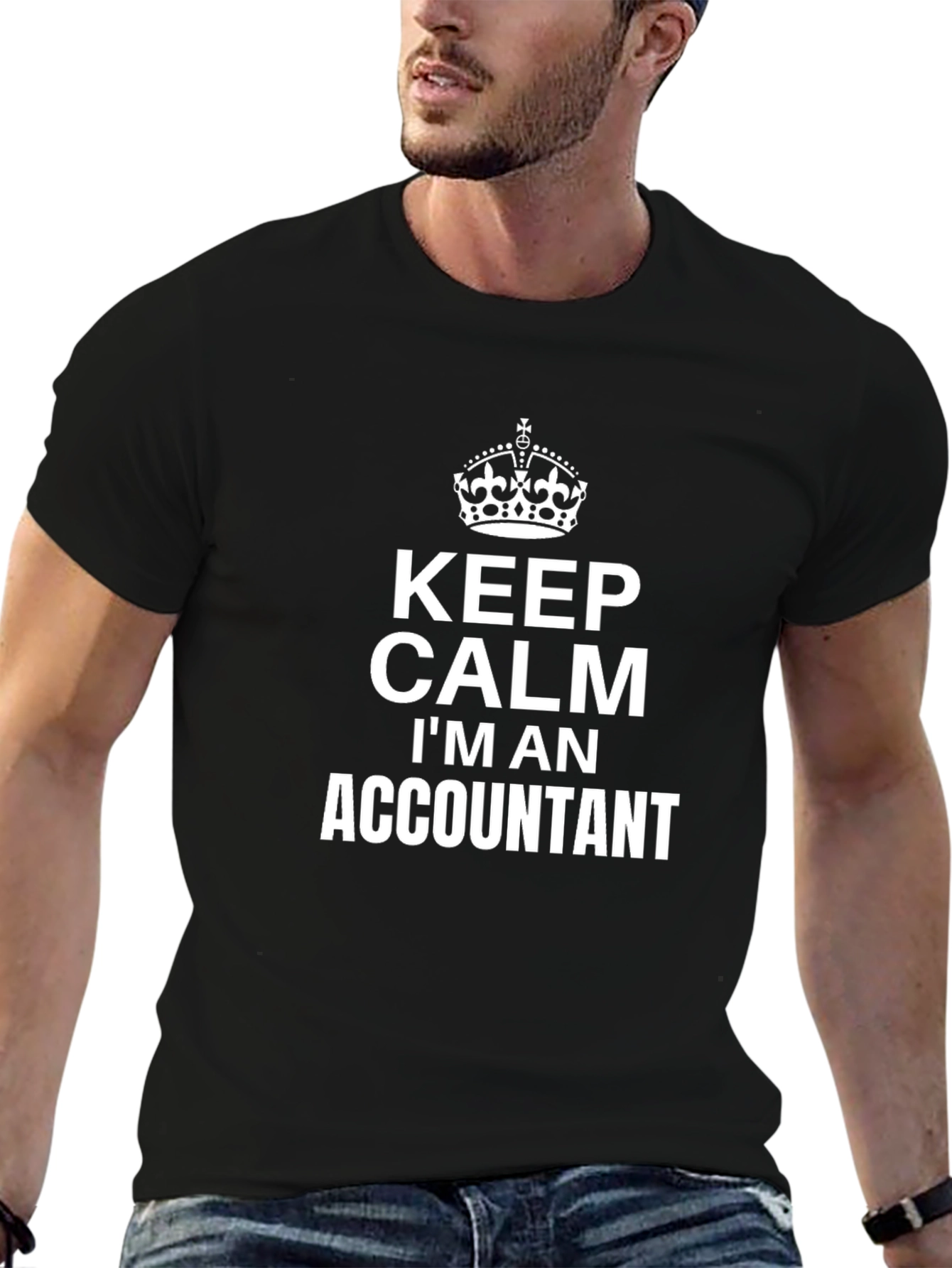 Black Keep Calm I'm An Accountant T-Shirt view 6