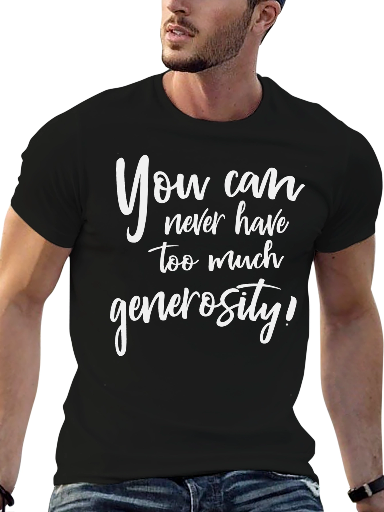 Black Generosity Graphic Tee - Soft Cotton Blend view 6