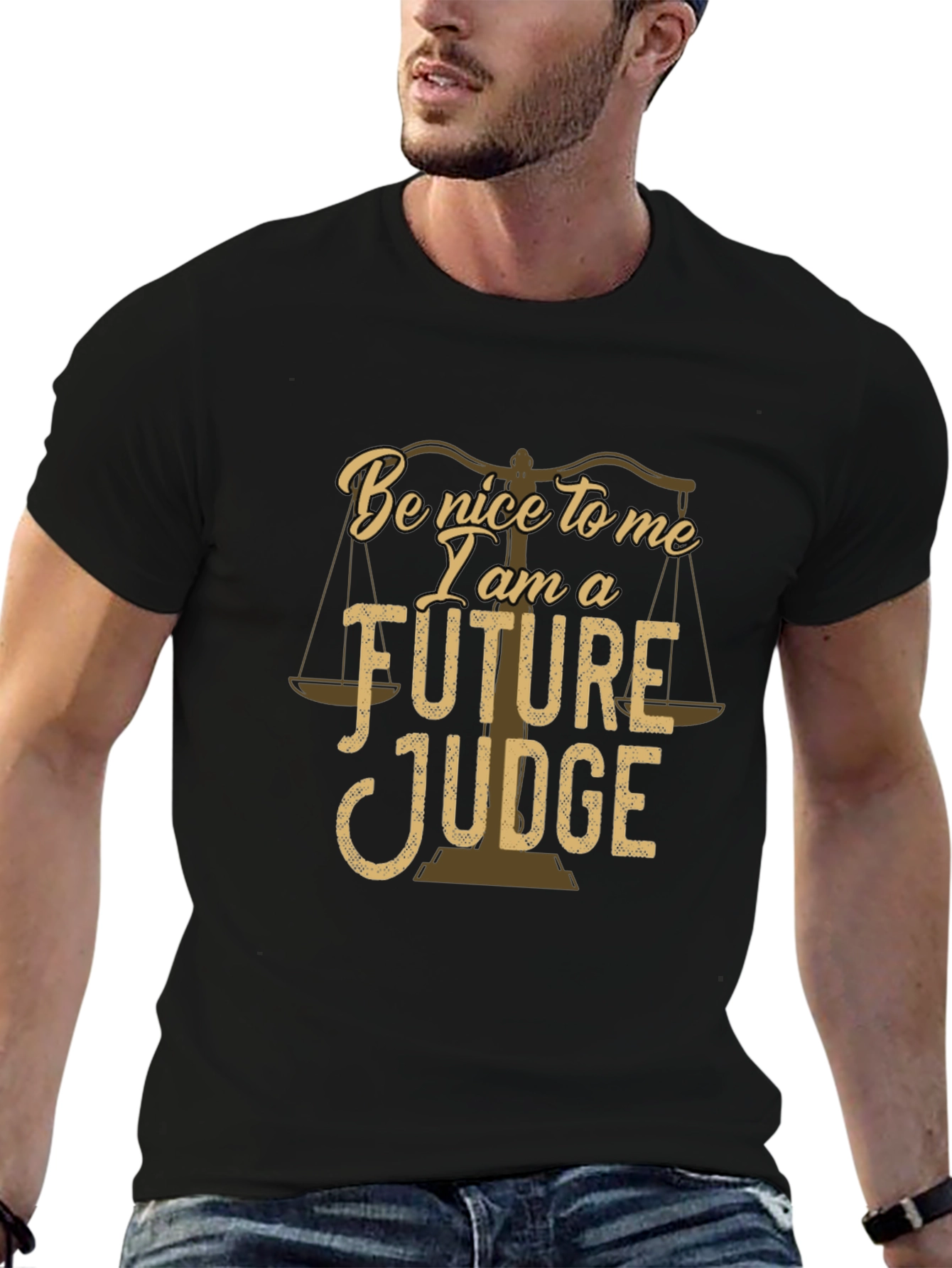 Black Future Judge T-Shirt - Law Student Graduation Gift view 6
