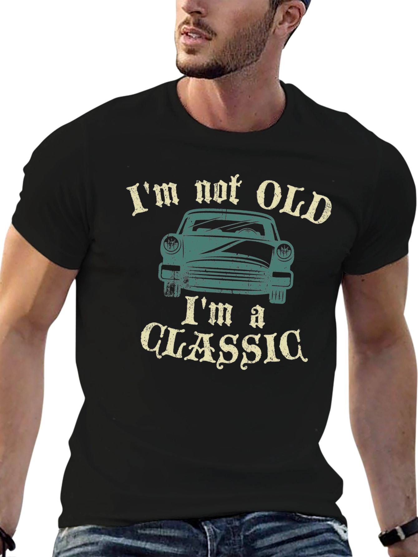 Black I'm Not Old I'm A Classic Car Graphic T-Shirt view 6