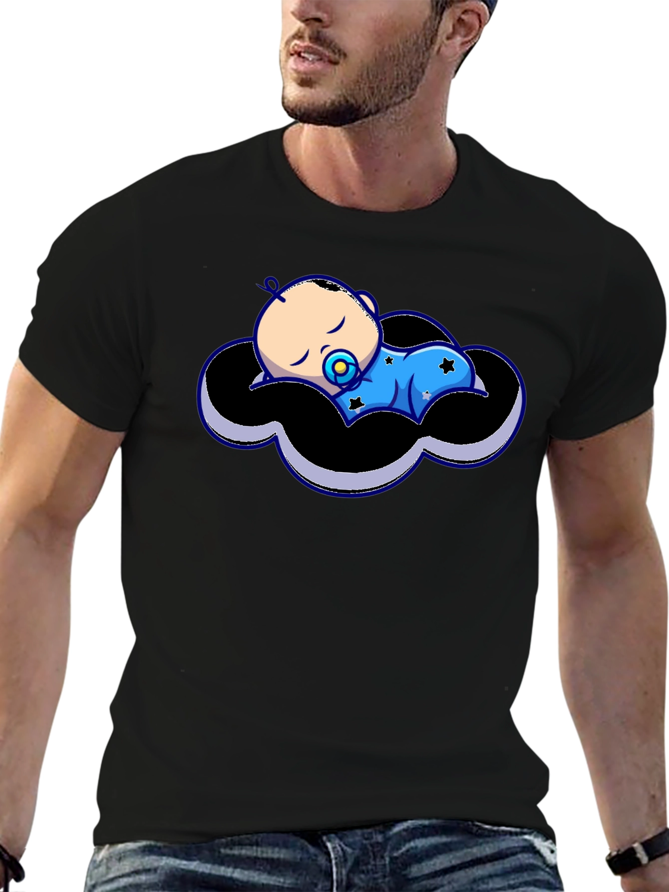 Black Baby Cloud Graphic Tee - Black view 6