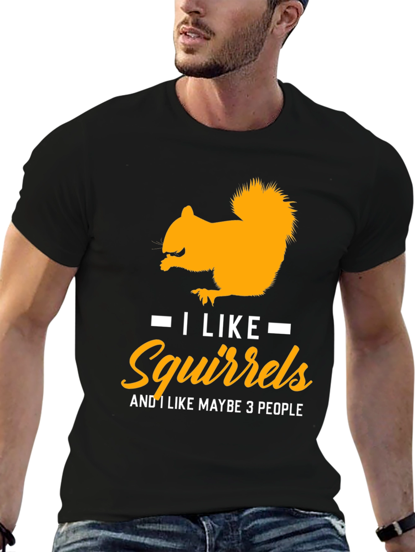 Black Squirrel Lover T-Shirt: "I Like Squirrels" view 6