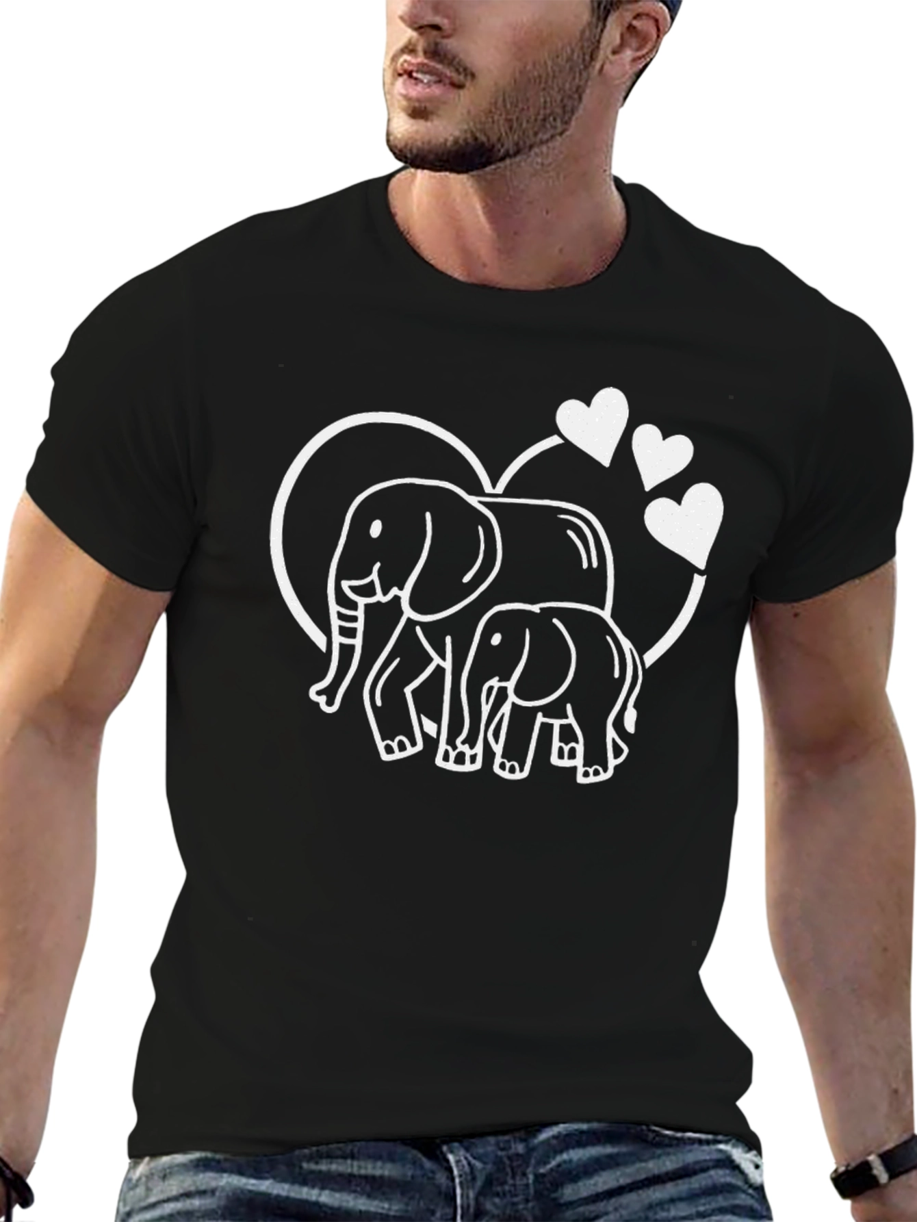 Black Elephant Love T-Shirt - Mama & Baby Tee view 6