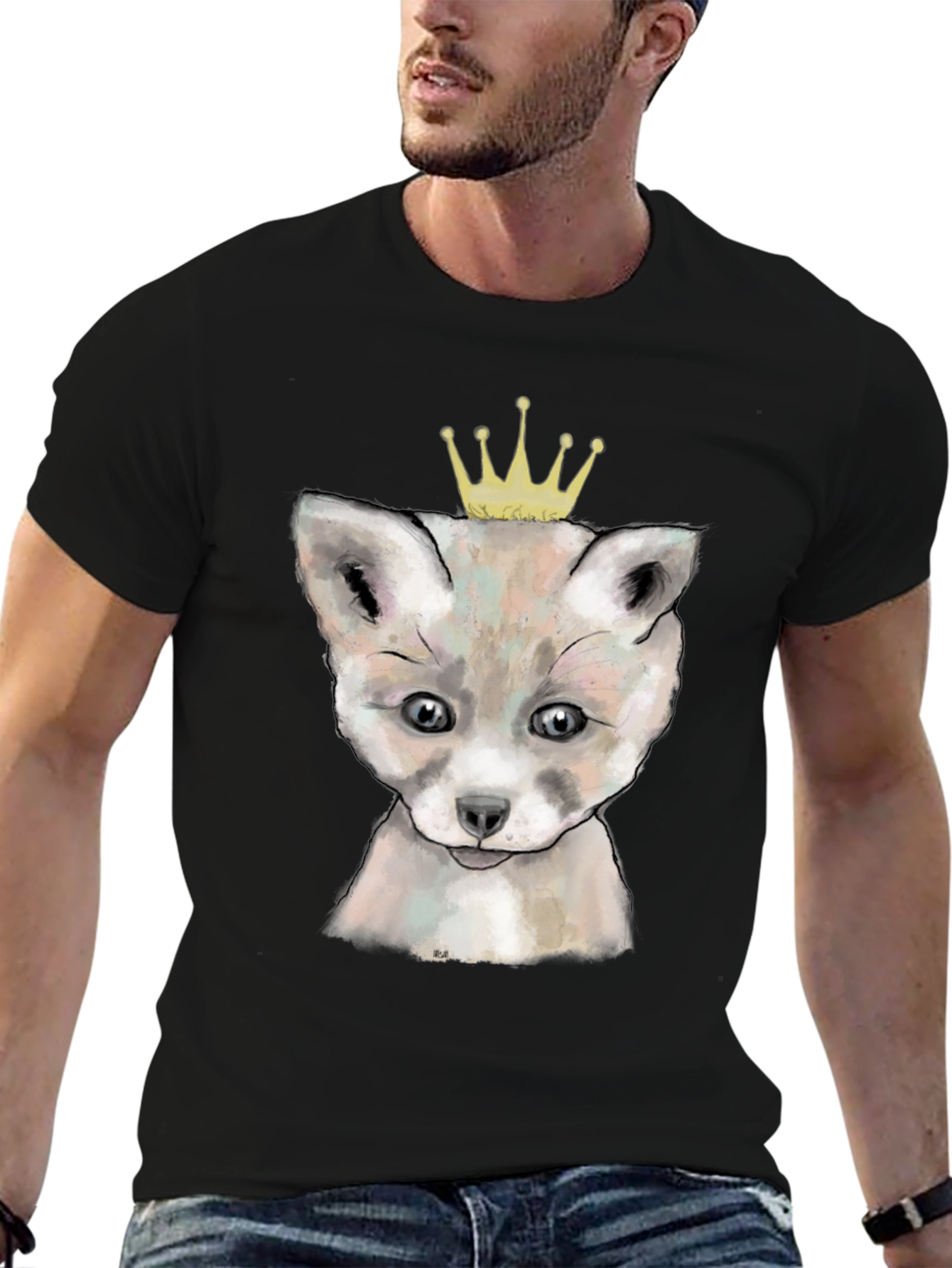 Black Fox Prince T-Shirt - Black view 6