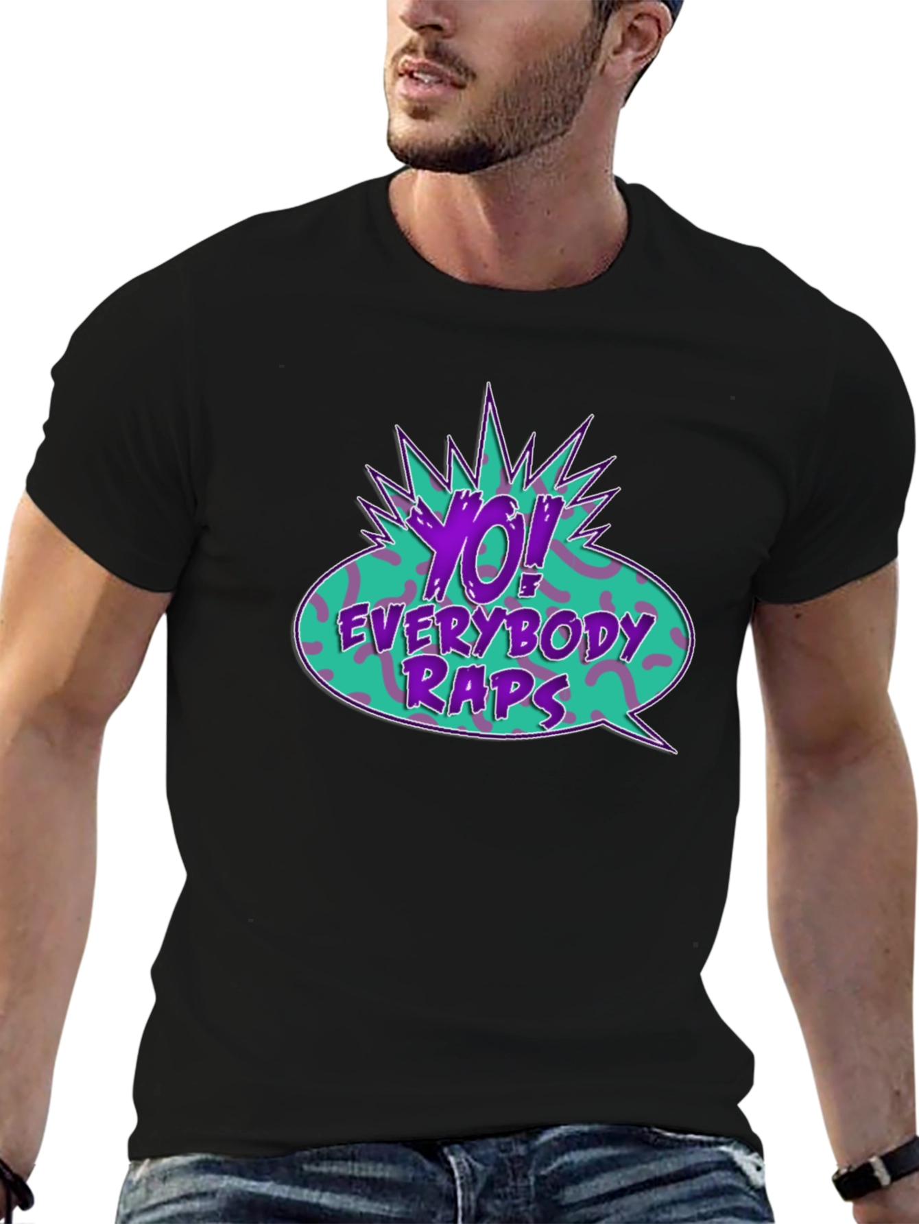 Black Yo! Everybody Raps Graphic Tee view 6