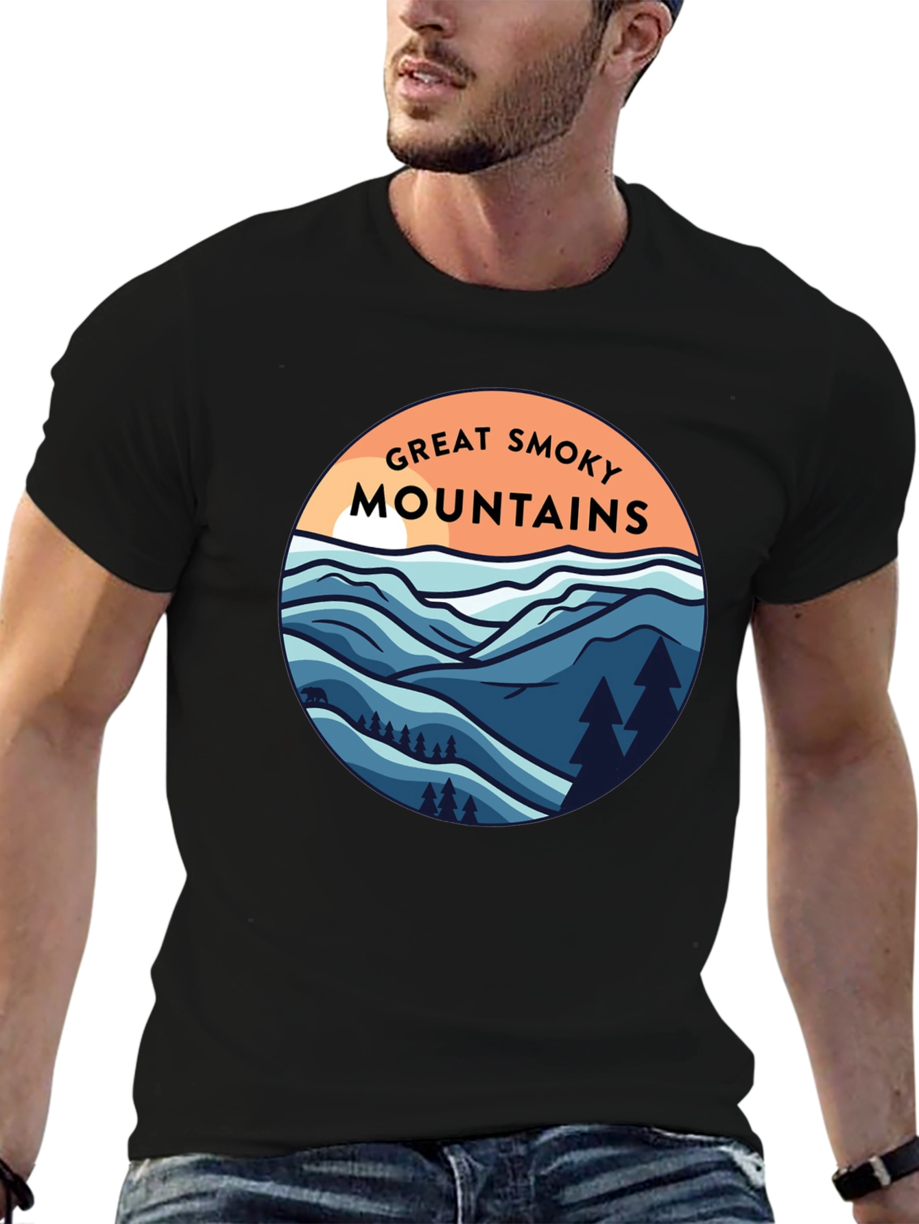 Black Great Smoky Mountains Graphic Tee - Black view 6