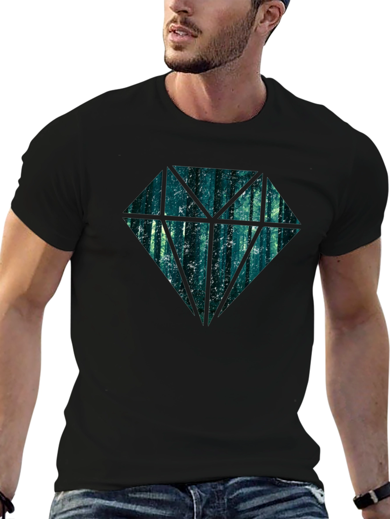 Black Diamond Forest Men's Black T-Shirt view 6