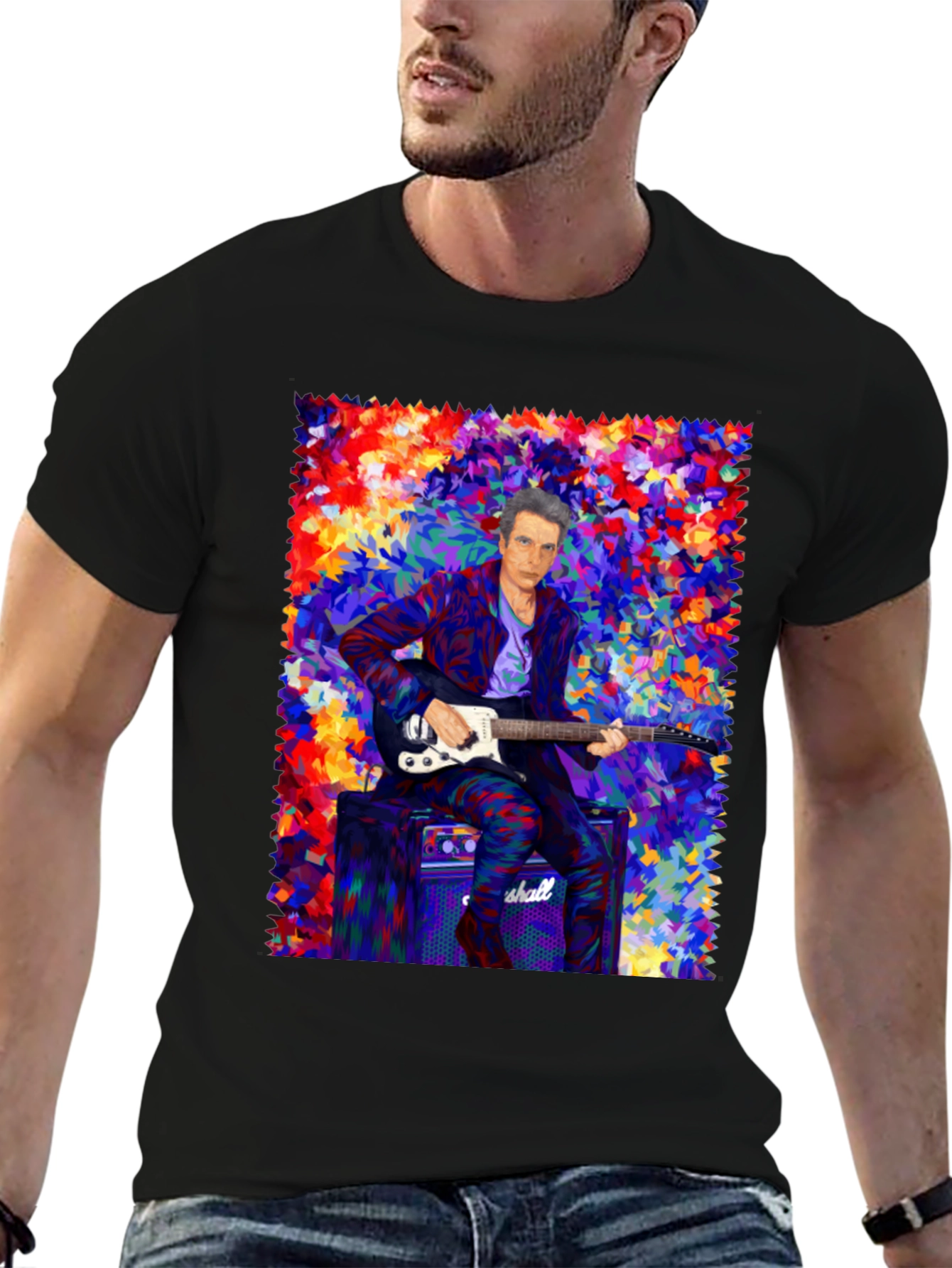 Black Colorful Musician Graphic T-Shirt view 6
