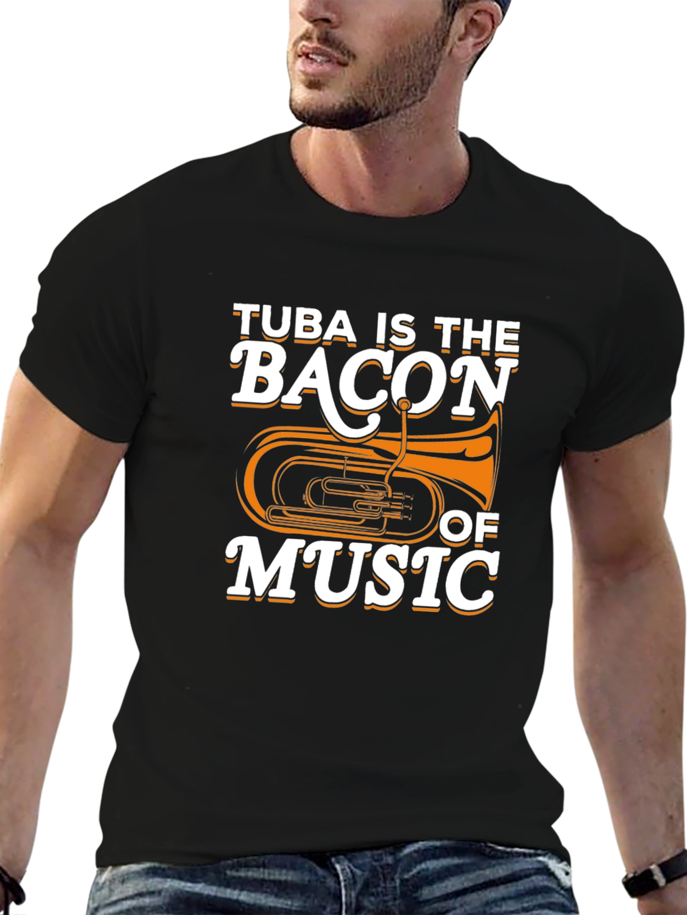 Black Tuba Is The Bacon of Music Funny Musician T-Shirt view 6