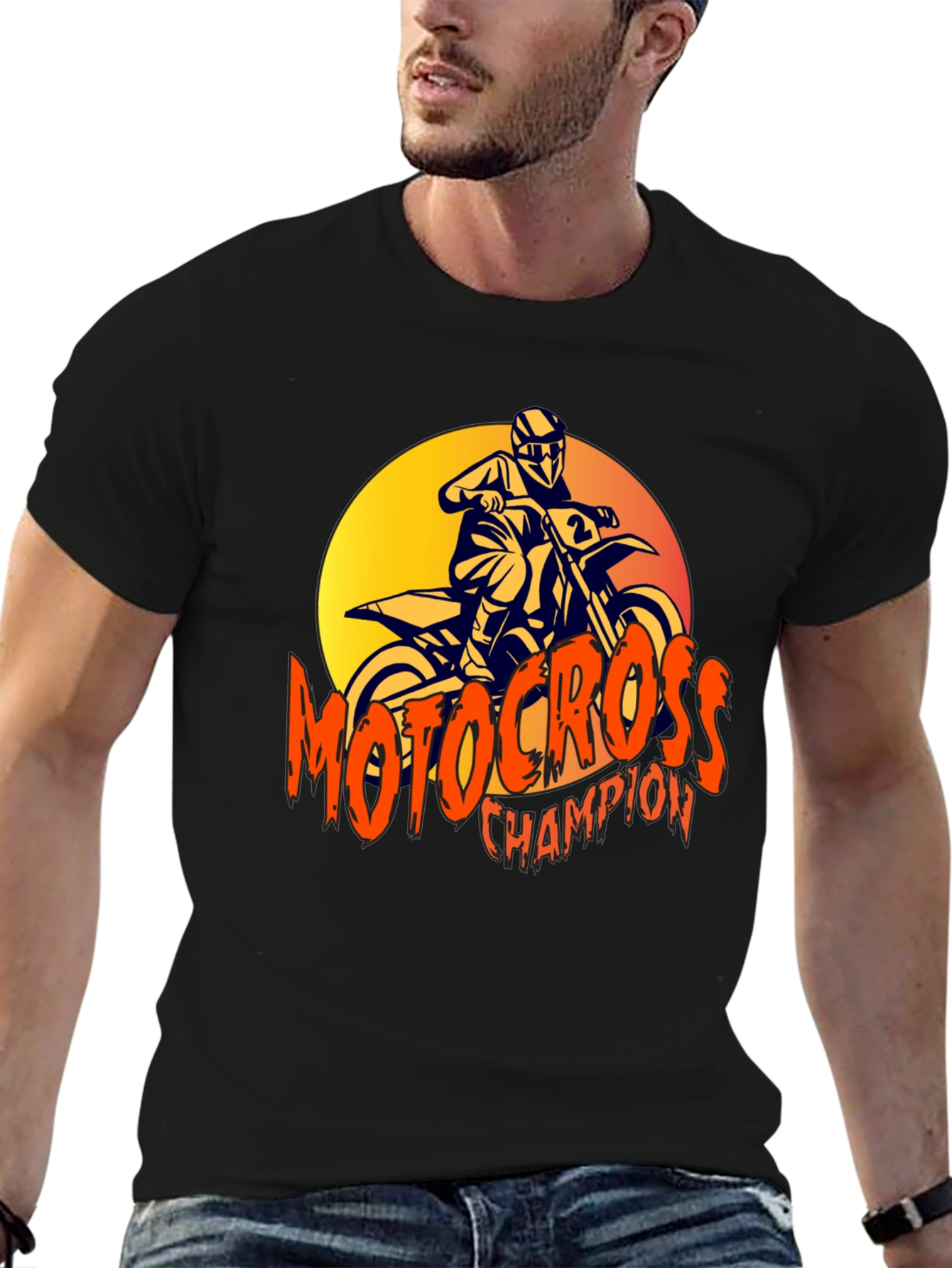 Black Motocross Champion Graphic Tee - Rider T-Shirt view 6