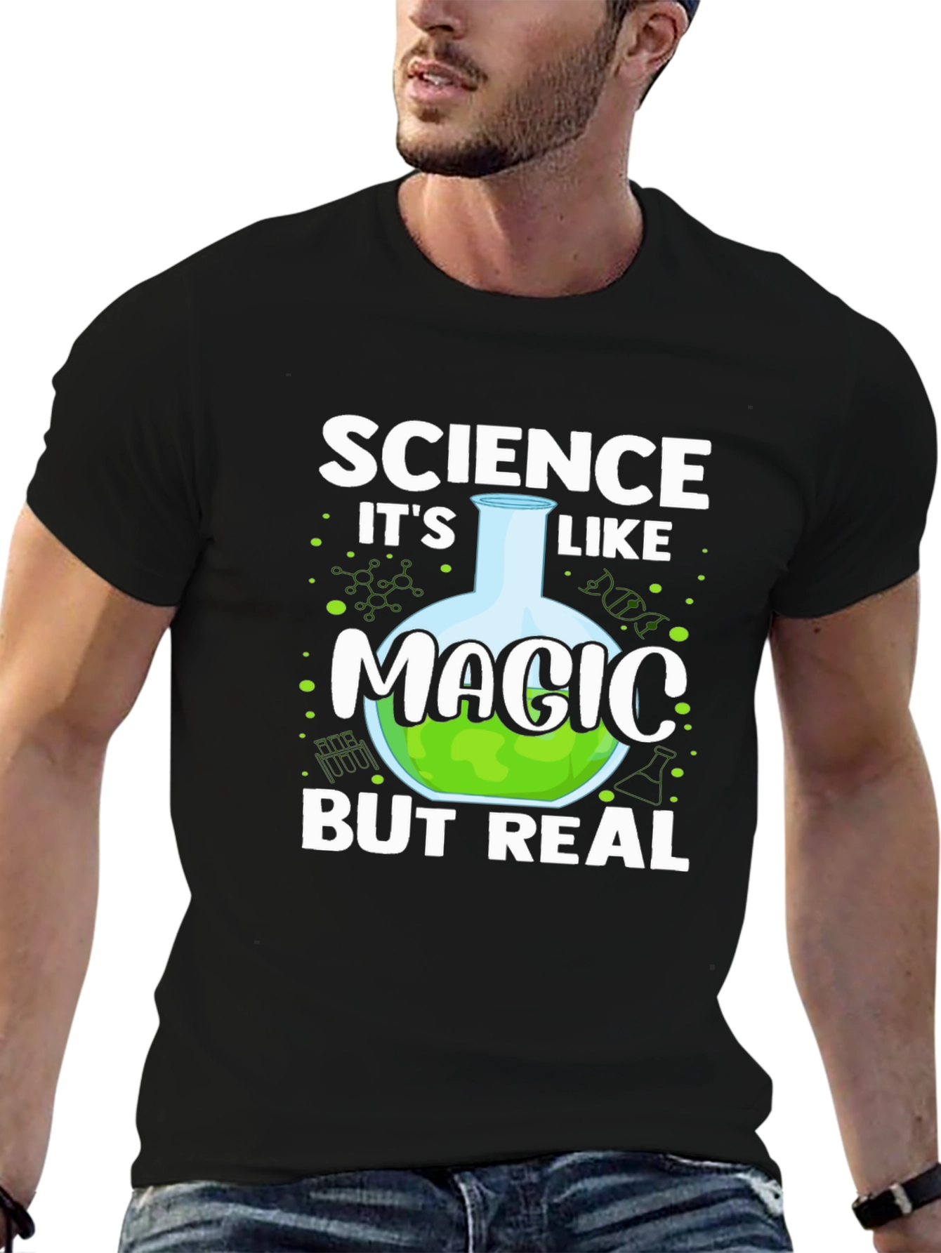 Black Science Like Magic T-Shirt - Nerdy Funny Tee view 6