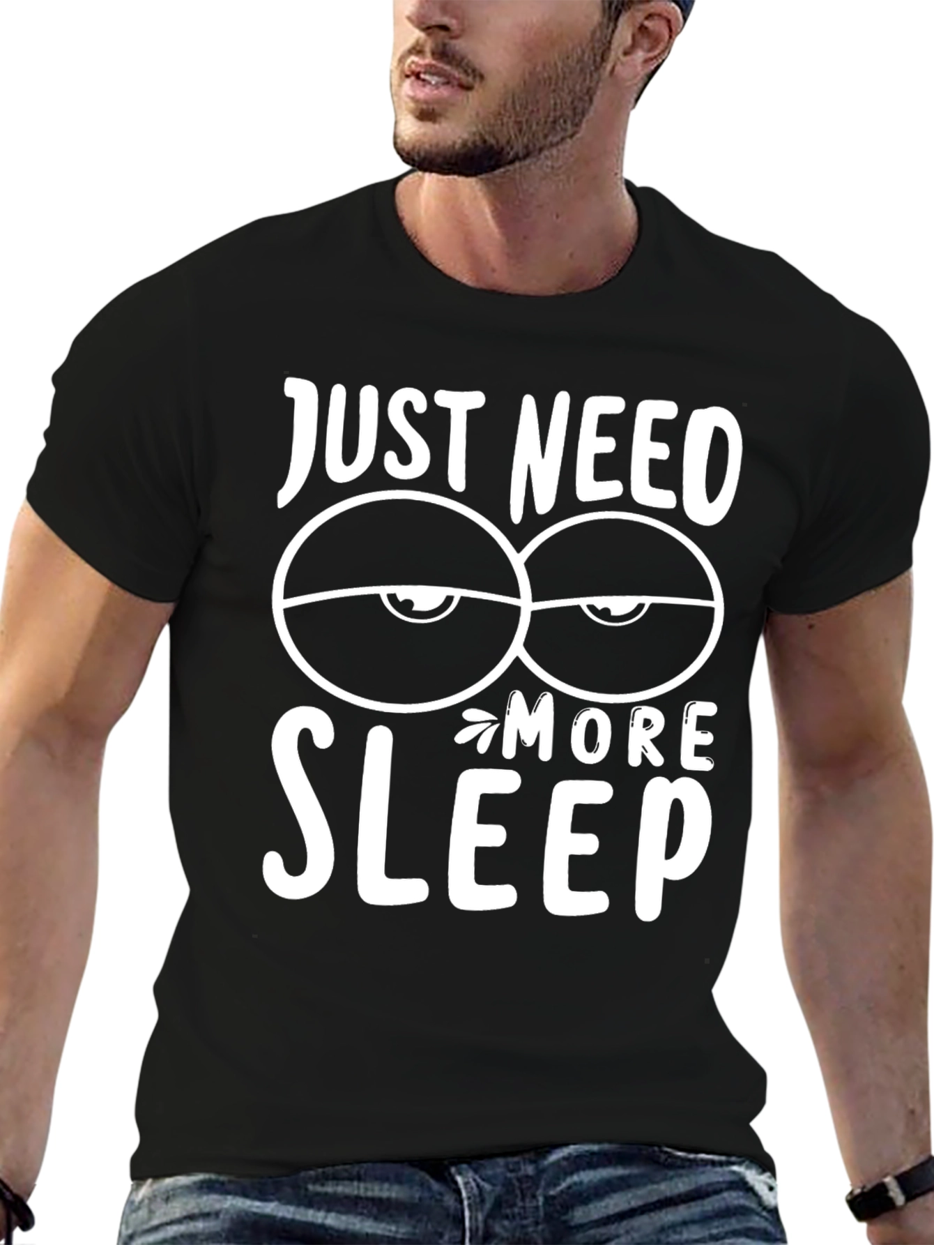 Black Just Need More Sleep Graphic T-Shirt view 6