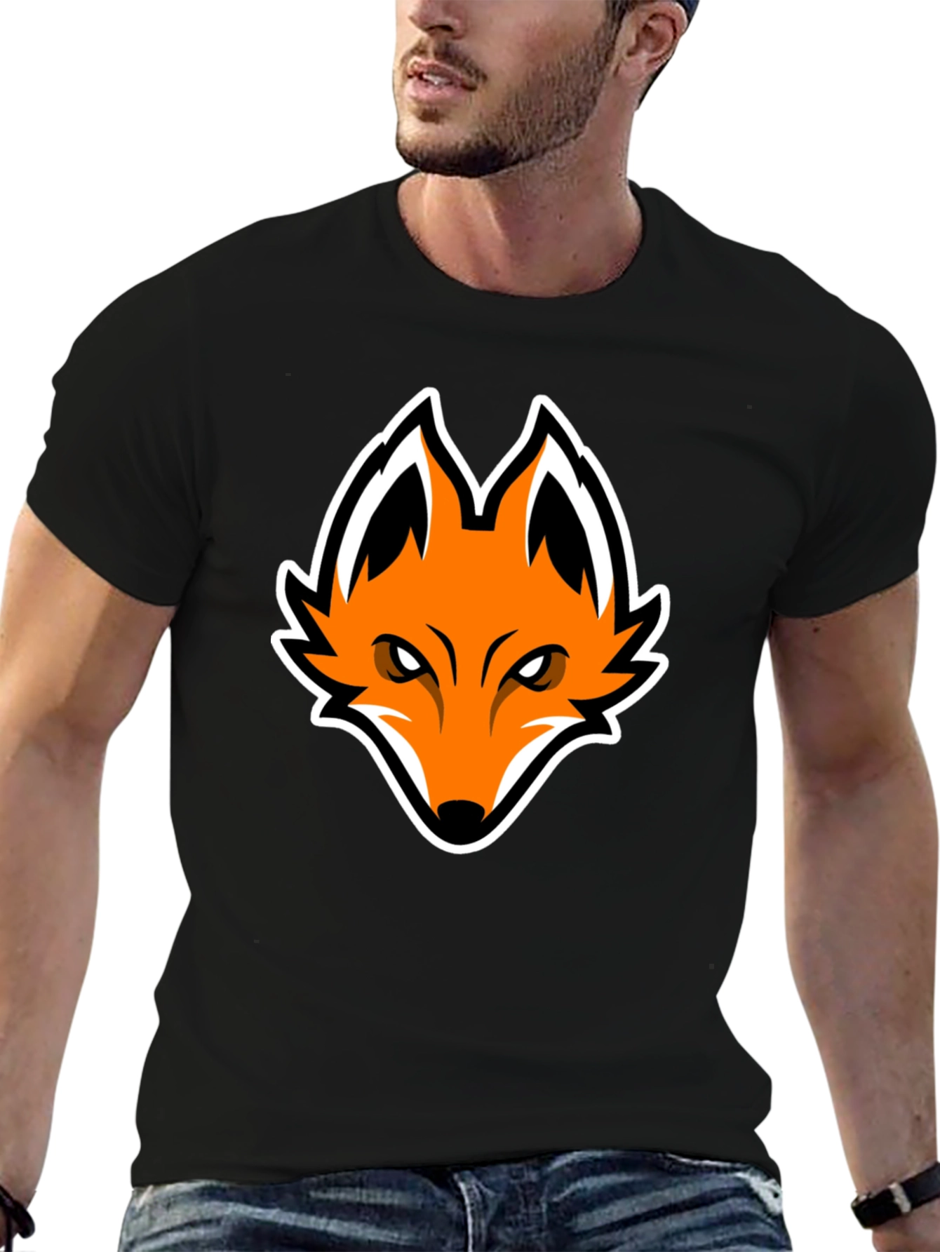 Black Fox Graphic Black T-Shirt view 6