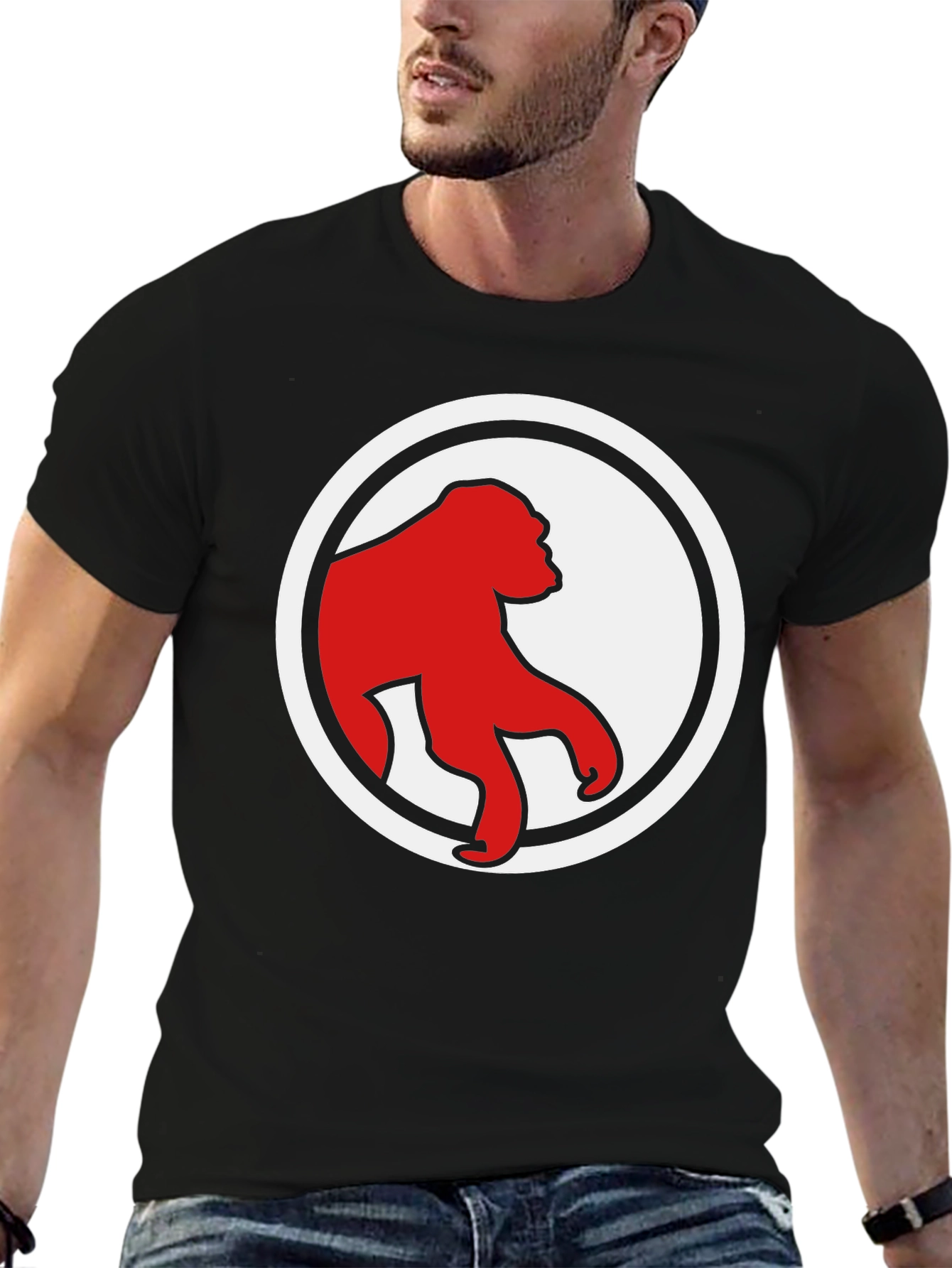 Black Red Ape Graphic Tee - Modern Black Shirt view 6