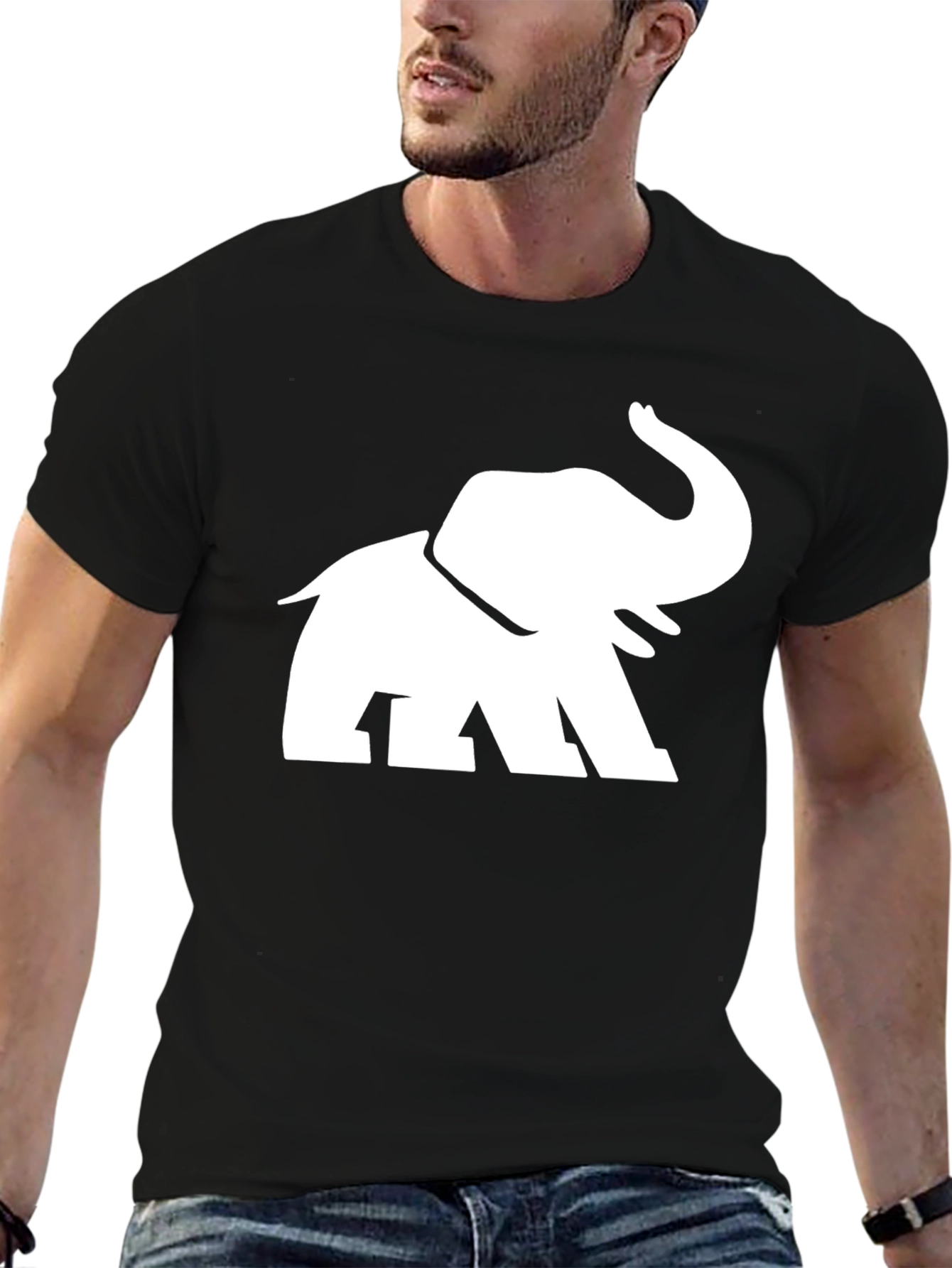 Elephant Graphic Tee - Stylish Black Cotton T-Shirt - 6