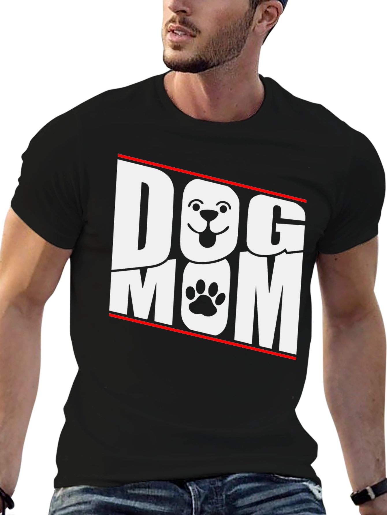 Black Dog Mom Graphic T-Shirt - Black view 6