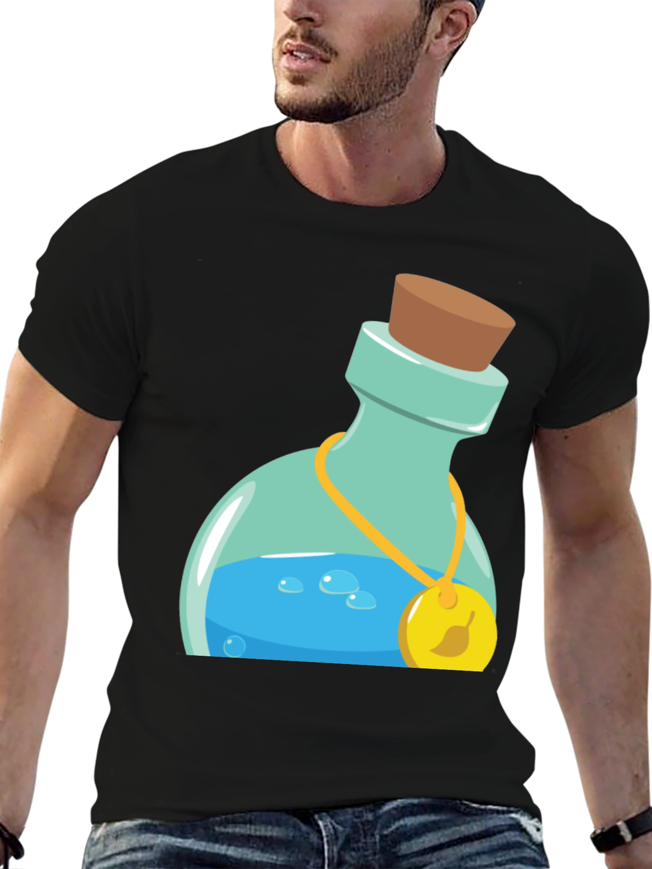 Black Potion Bottle Graphic Tee - Black view 6