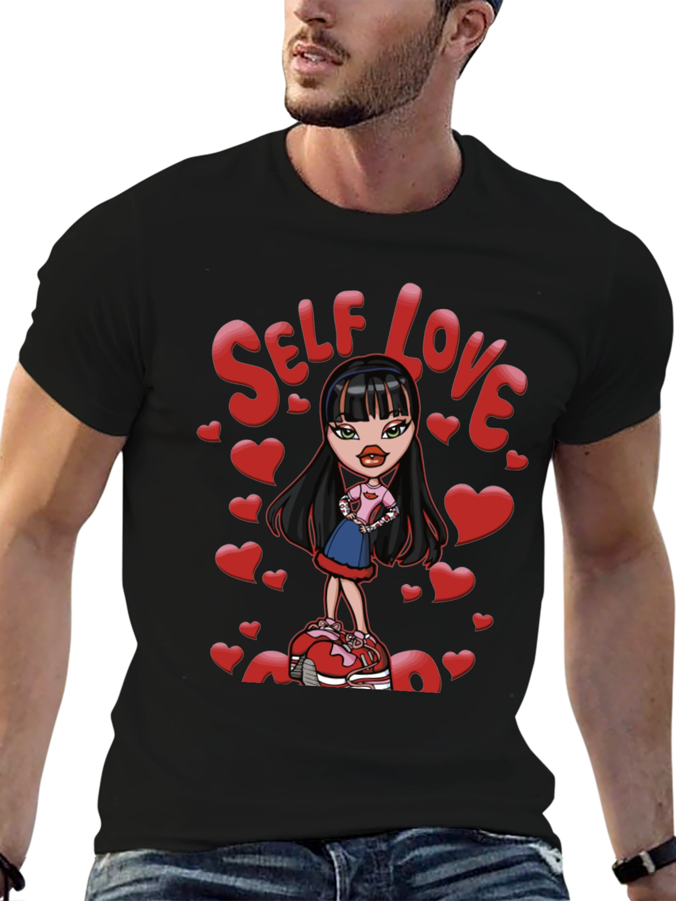 Black Self Love Bratz Doll Graphic T-Shirt view 6