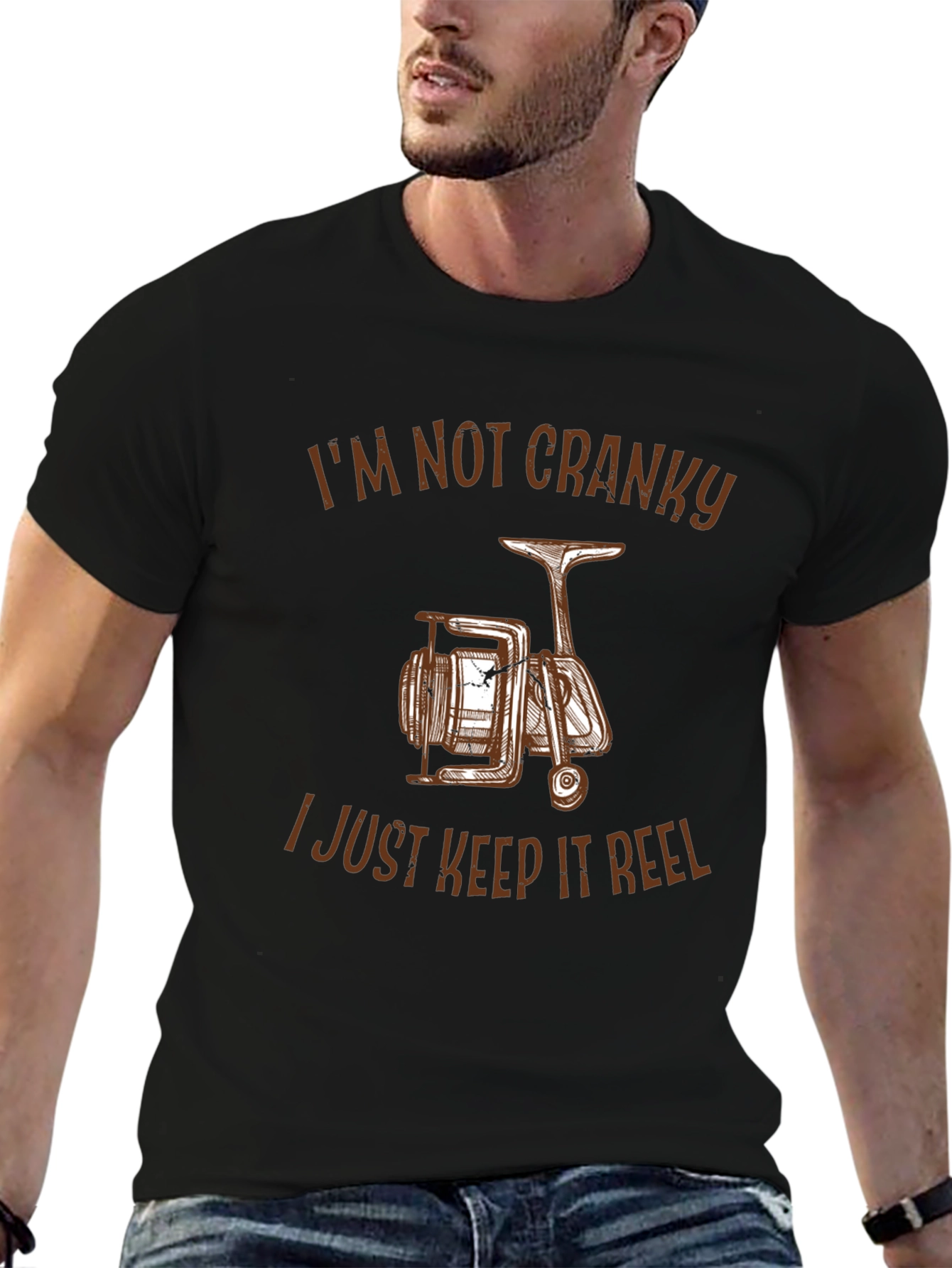 Black Funny Fishing T-Shirt - I Just Keep It Reel view 6
