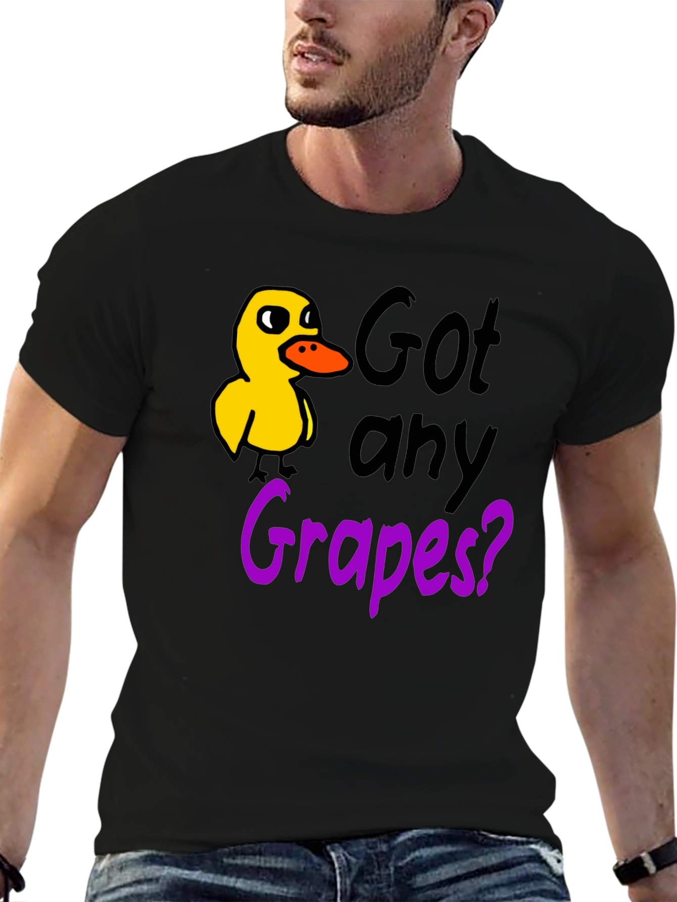 Black Got Any Grapes? Duck T-Shirt view 6