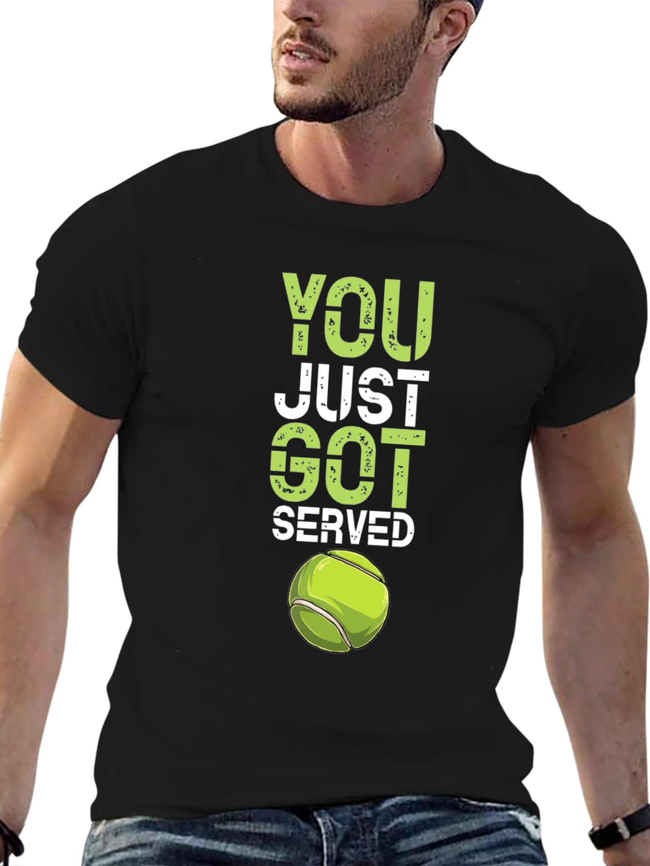 Black You Just Got Served Tennis T-Shirt view 6