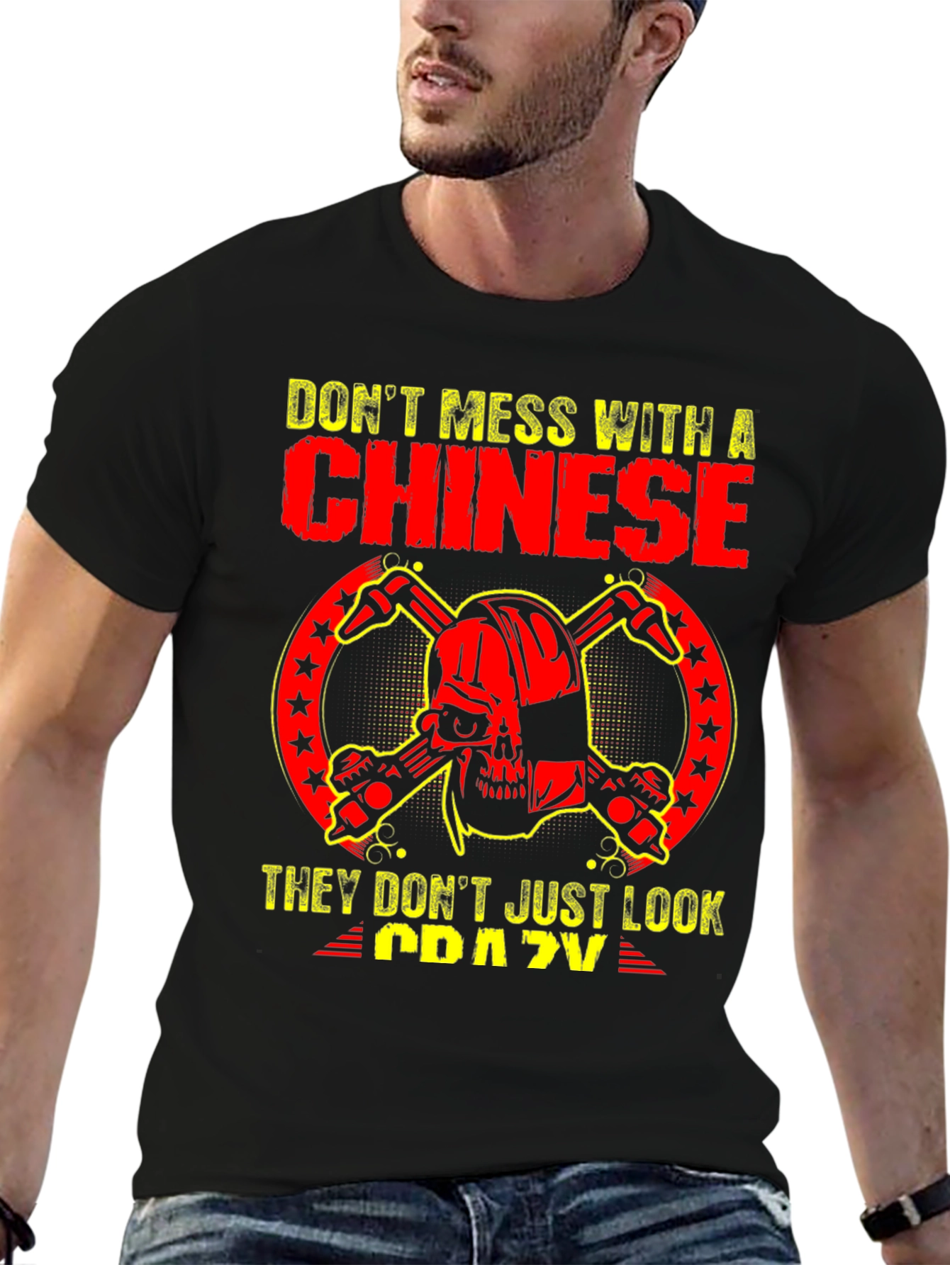 Black Don't Mess With a Chinese T-Shirt view 6