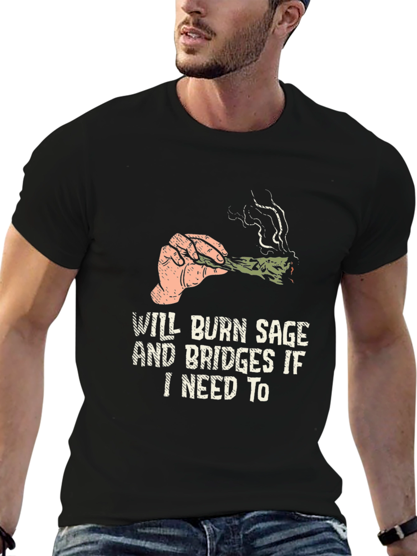Black Will Burn Sage and Bridges T-Shirt view 6