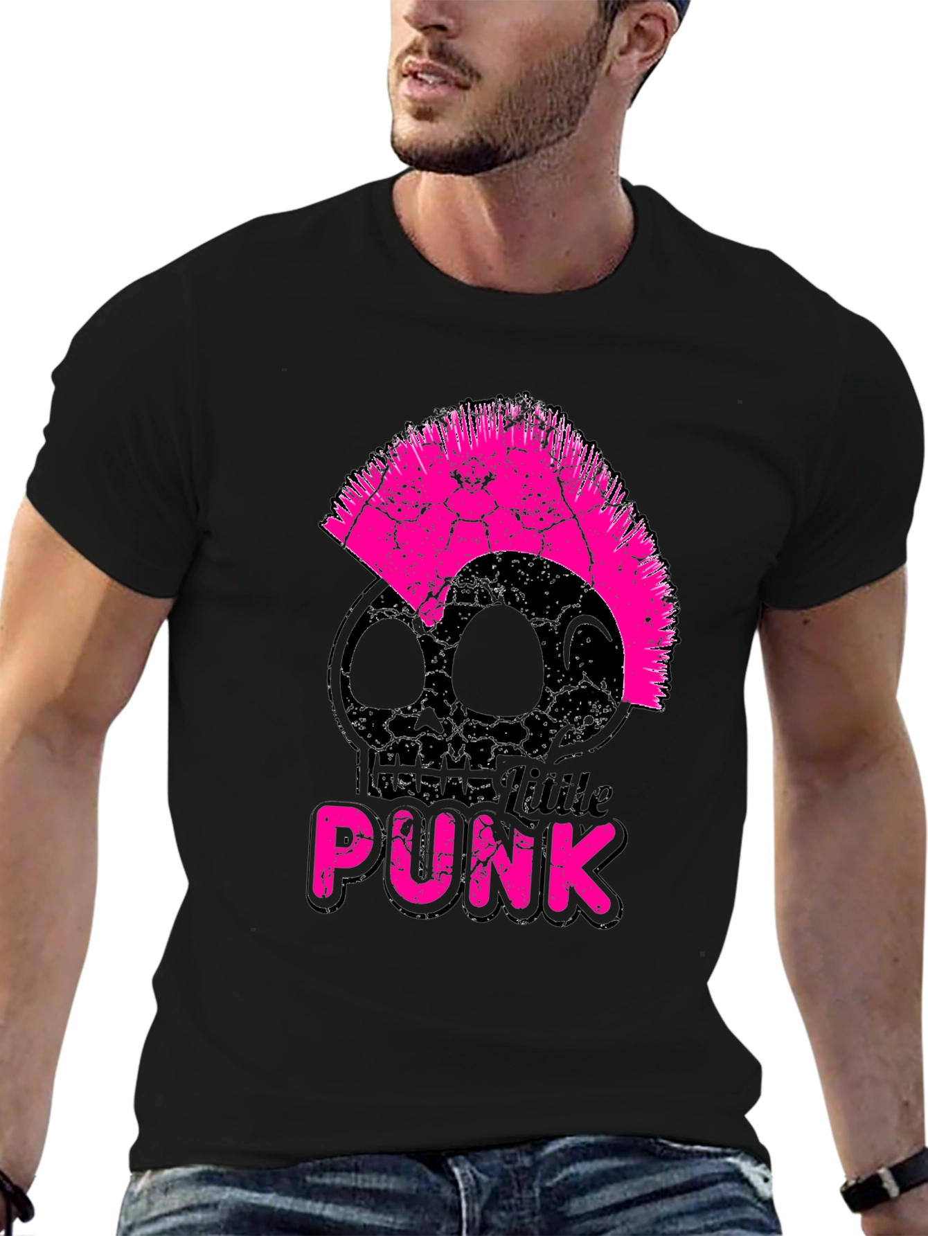 Black Little Punk Skull T-Shirt view 6