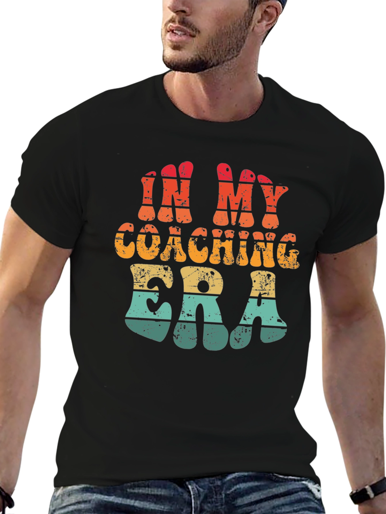 Black In My Coaching Era Retro Graphic T-Shirt view 6