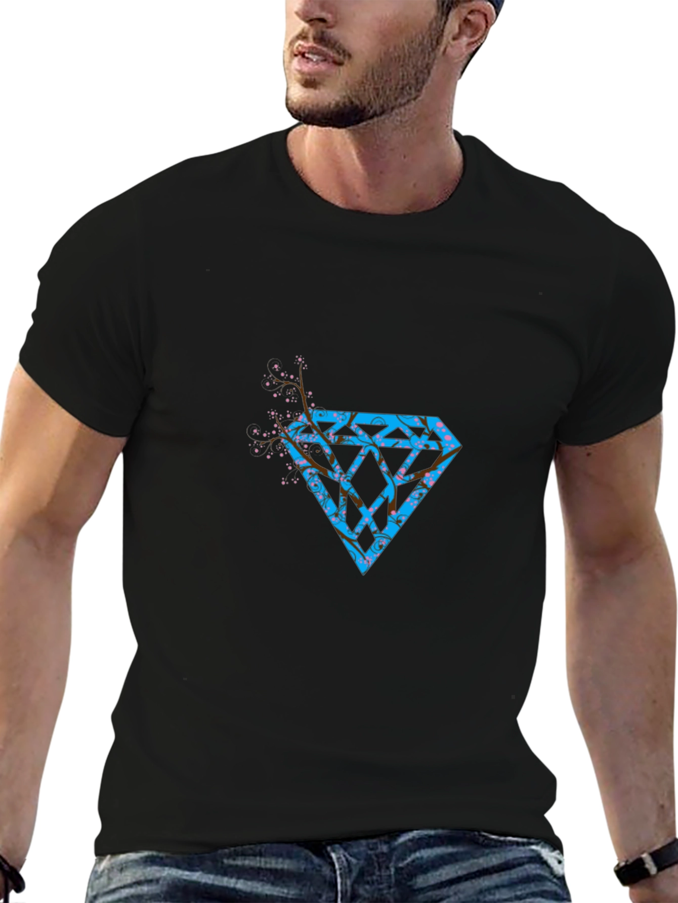 Black Diamond Blossom Graphic Black Tee view 6