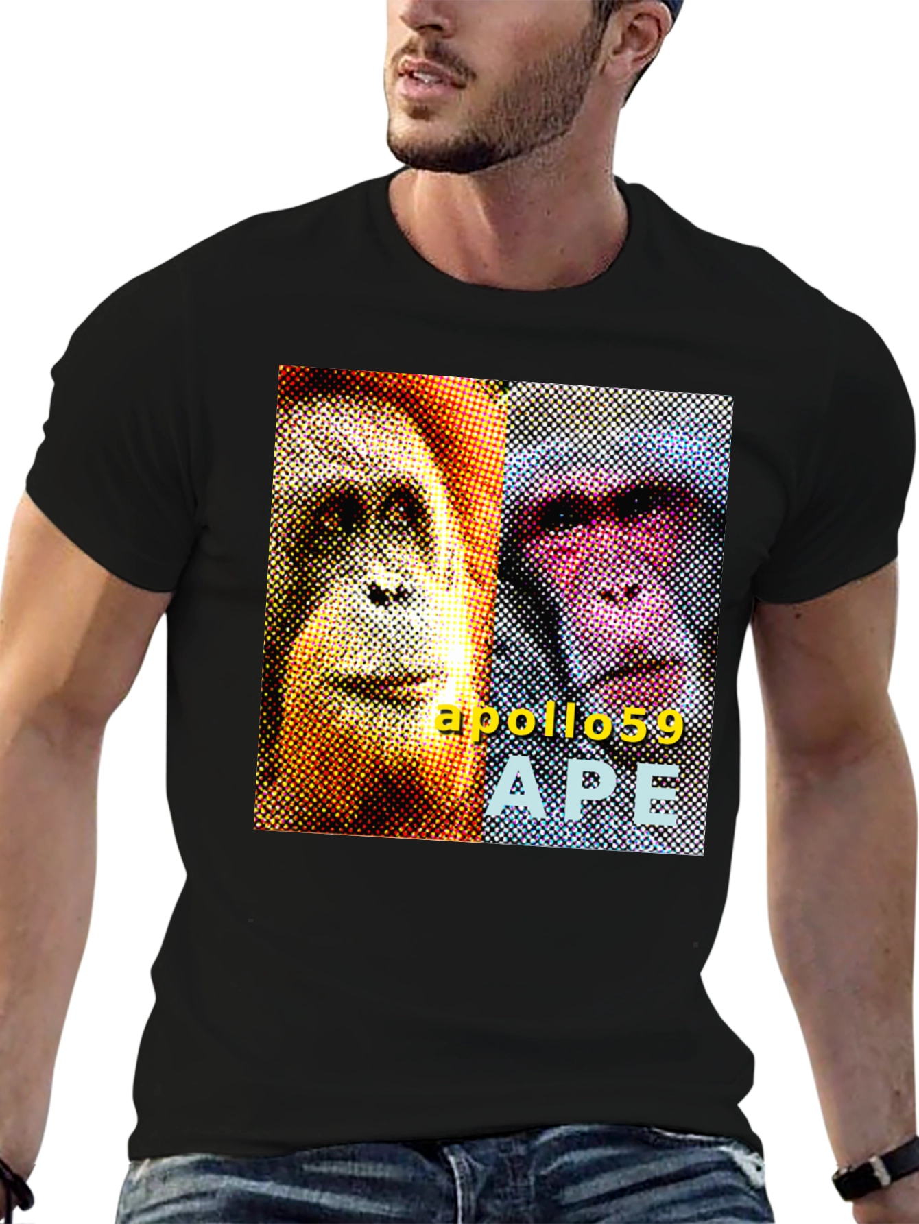 Black Apollo59 APE Graphic T-Shirt - Black view 6