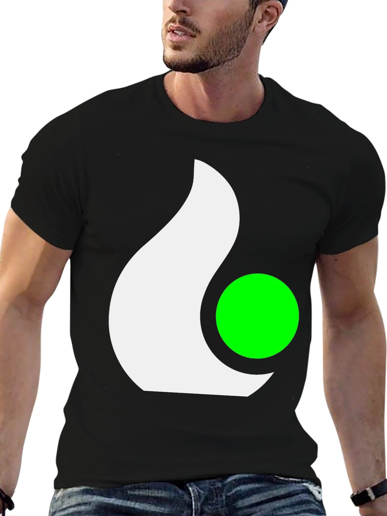 Black Abstract Graphic Tee - Casual Black T-Shirt view 6