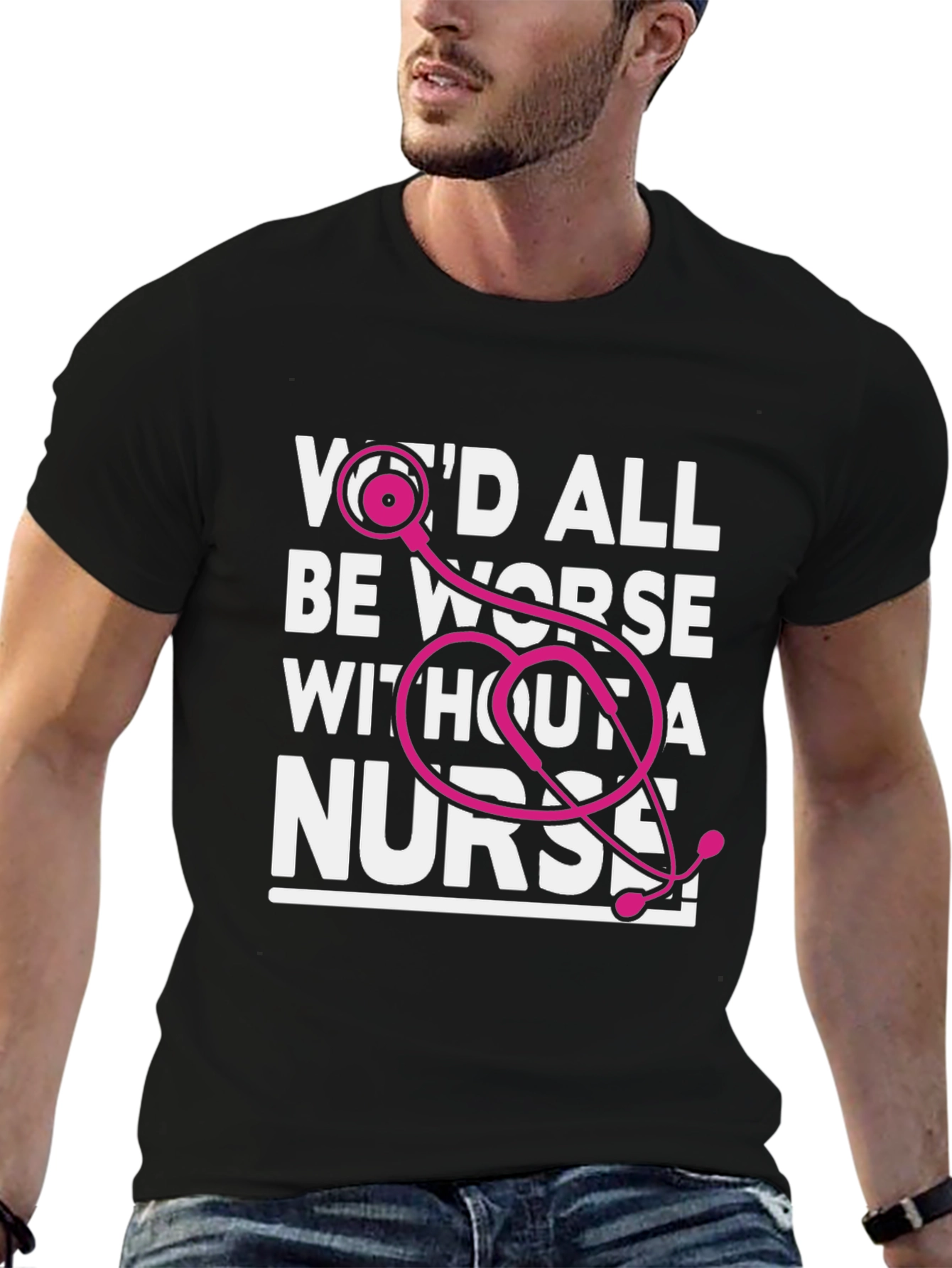 Black Nurse Appreciation Graphic T-Shirt view 6