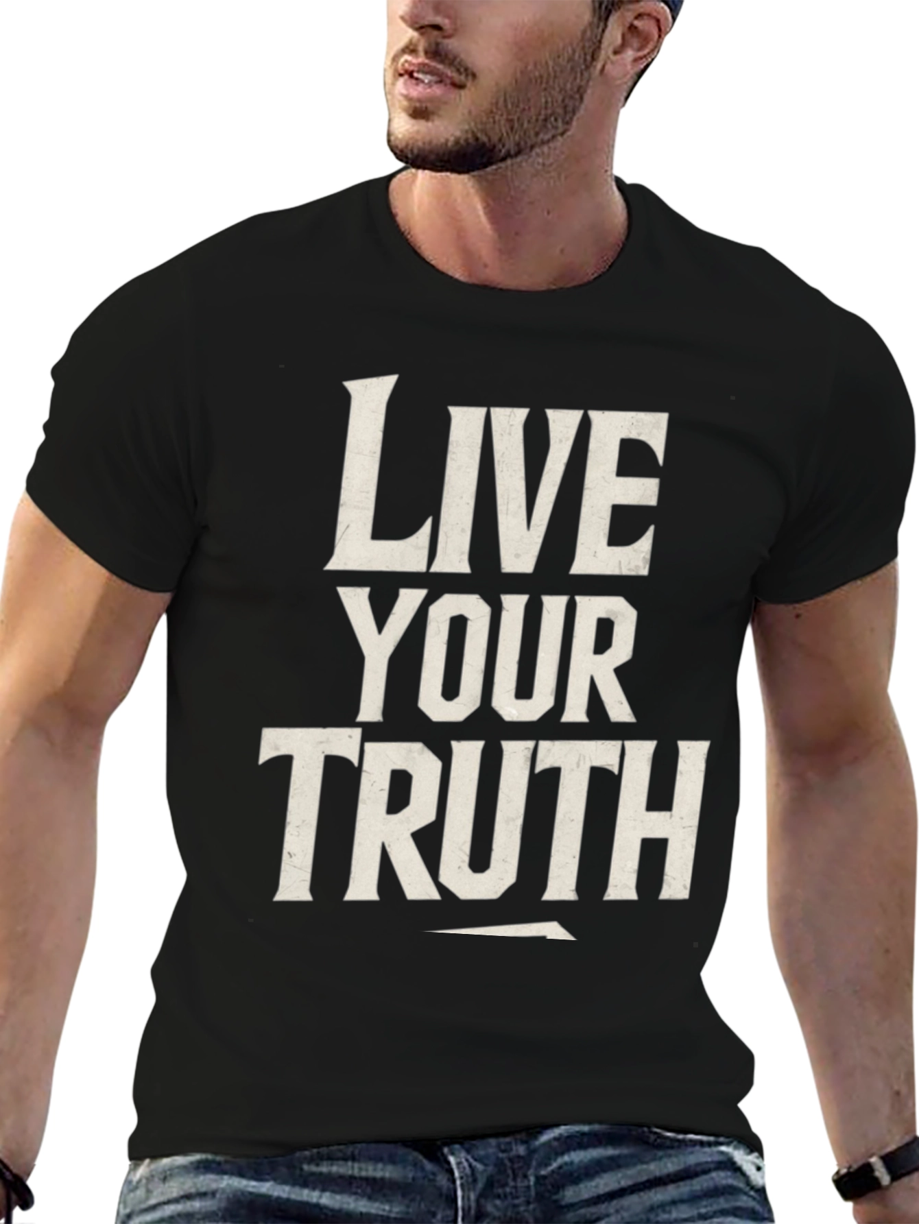 Black Live Your Truth Graphic Tee - Black Unisex T-Shirt view 6