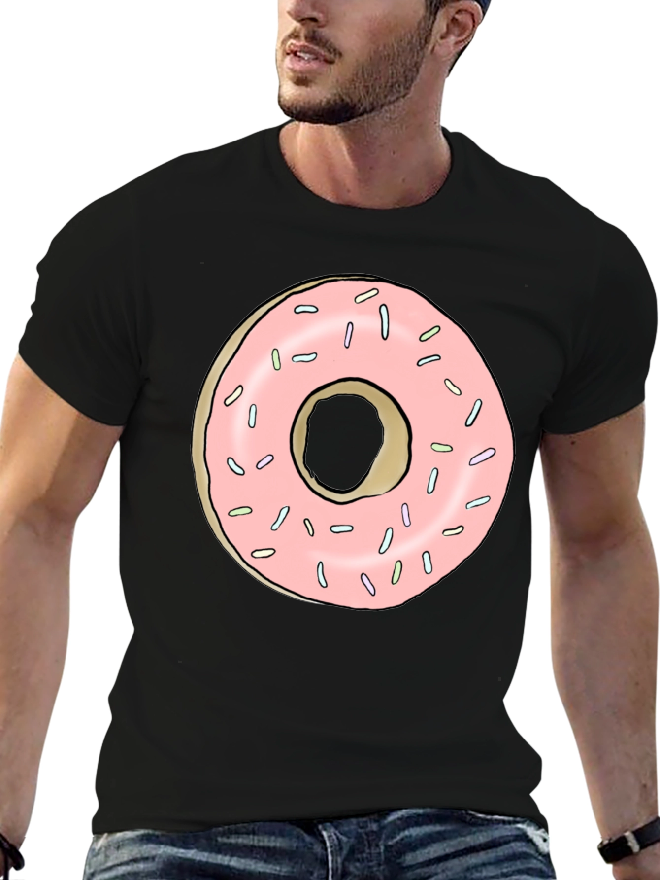 Black Donut Graphic Black T-Shirt view 6