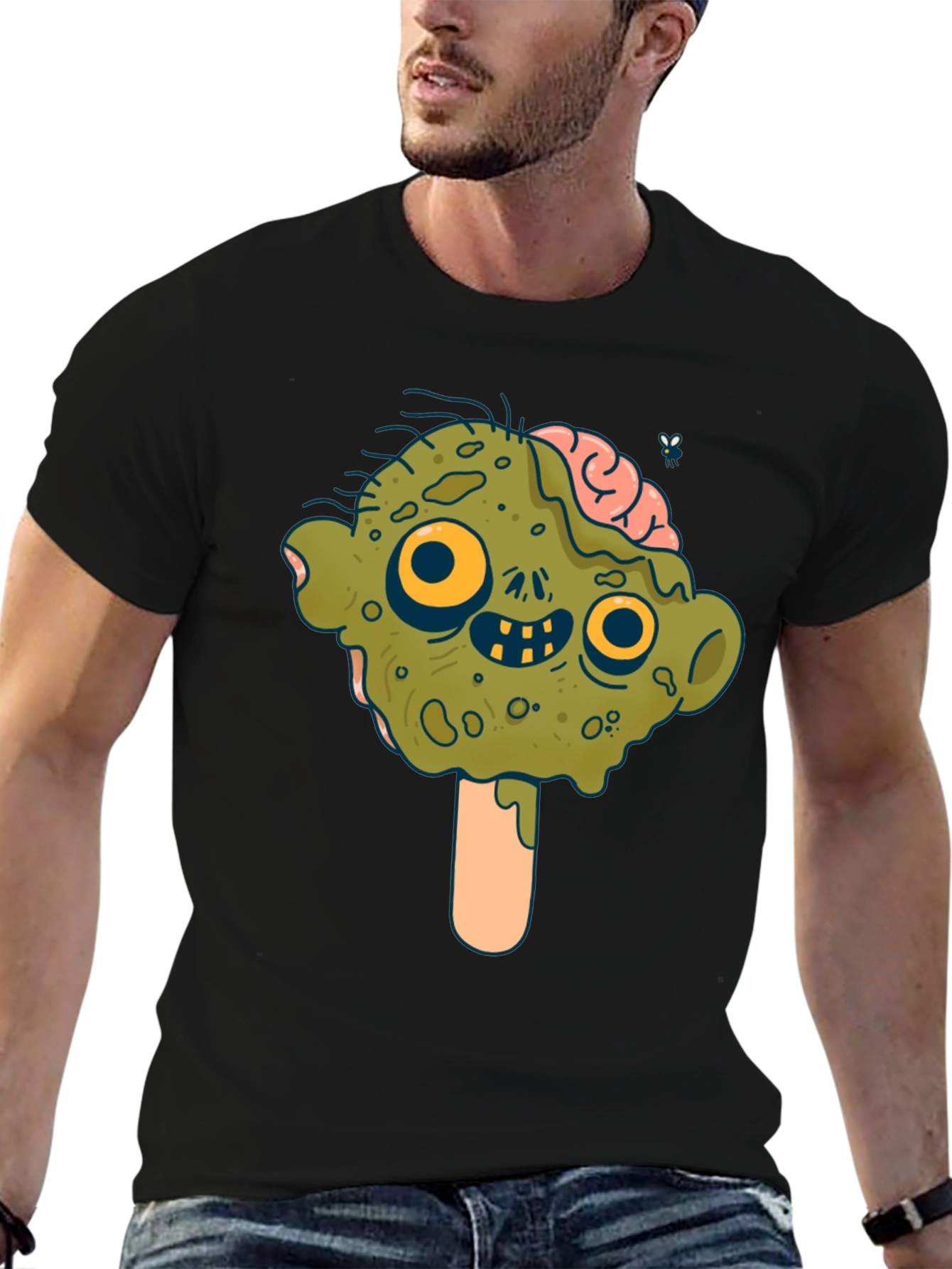 Black Zombie Ice Cream T-Shirt - Brain Freeze! view 6