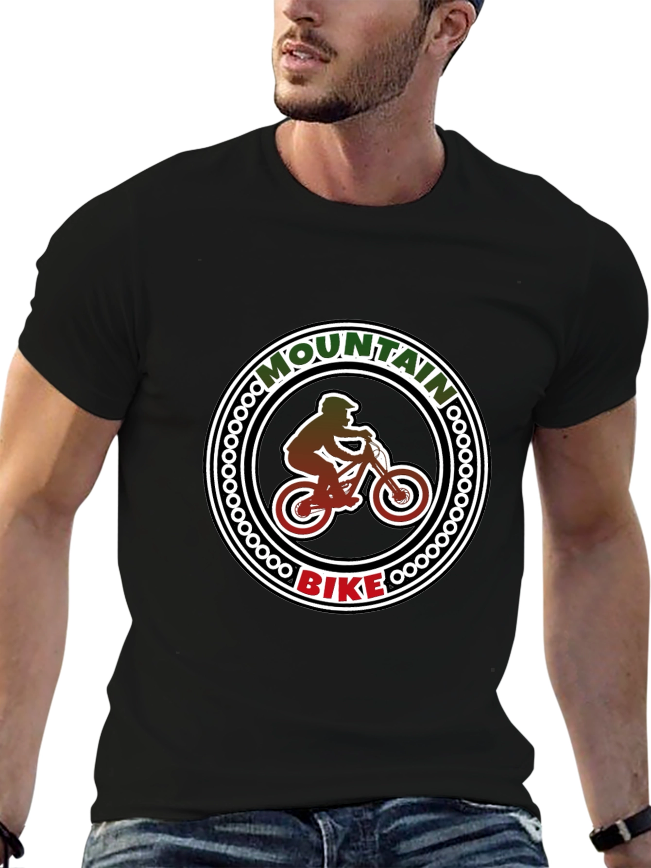 Black Mountain Bike Graphic Tee - Black view 6