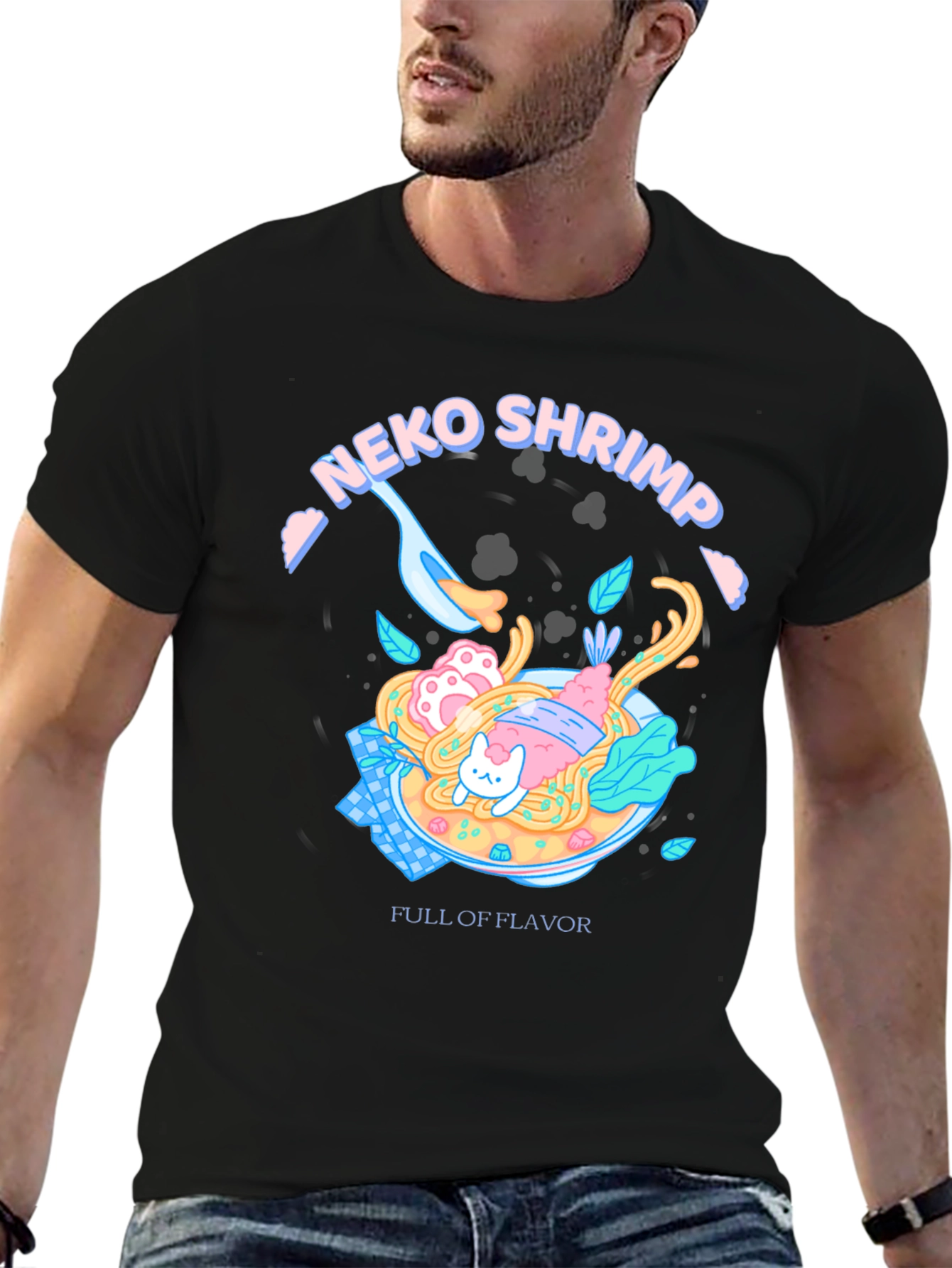 Neko Shrimp Ramen T-Shirt - Full of Flavor! - 6