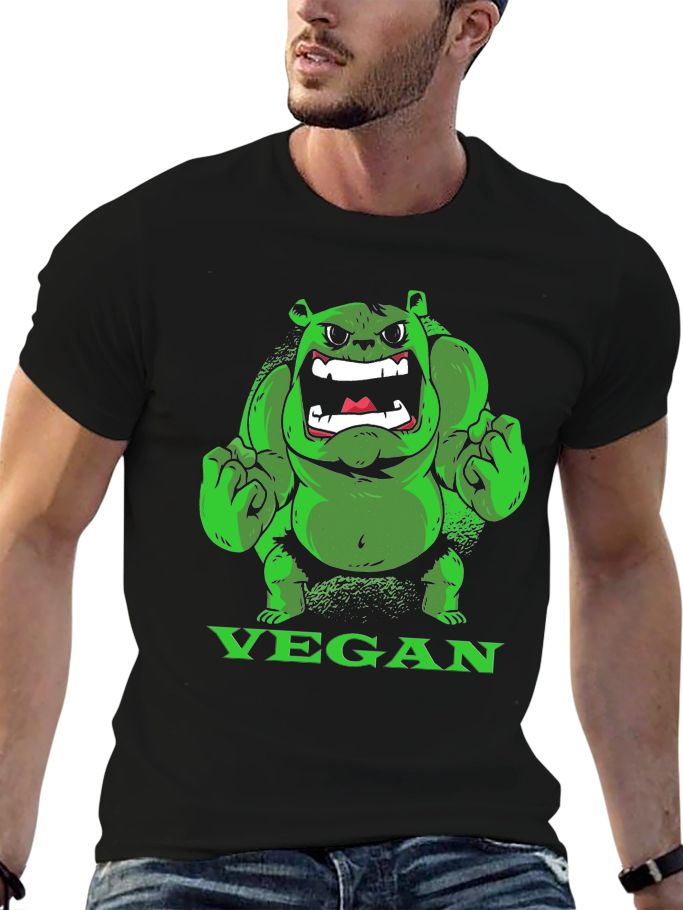 Vegan Hulk T-Shirt - Green Monster Tee - 6
