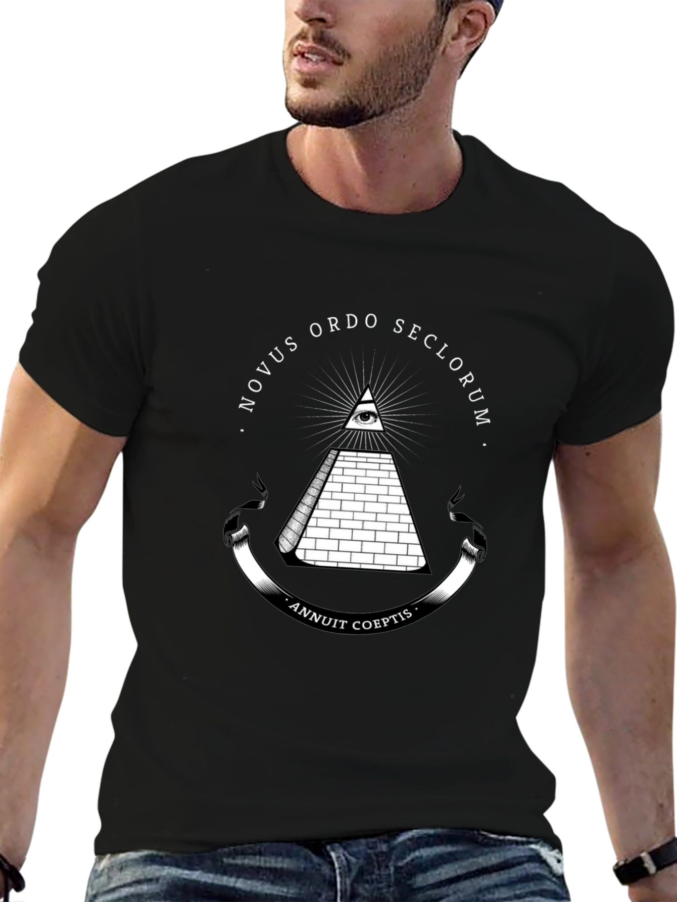 Black Novus Ordo Seclorum Graphic T-Shirt view 6