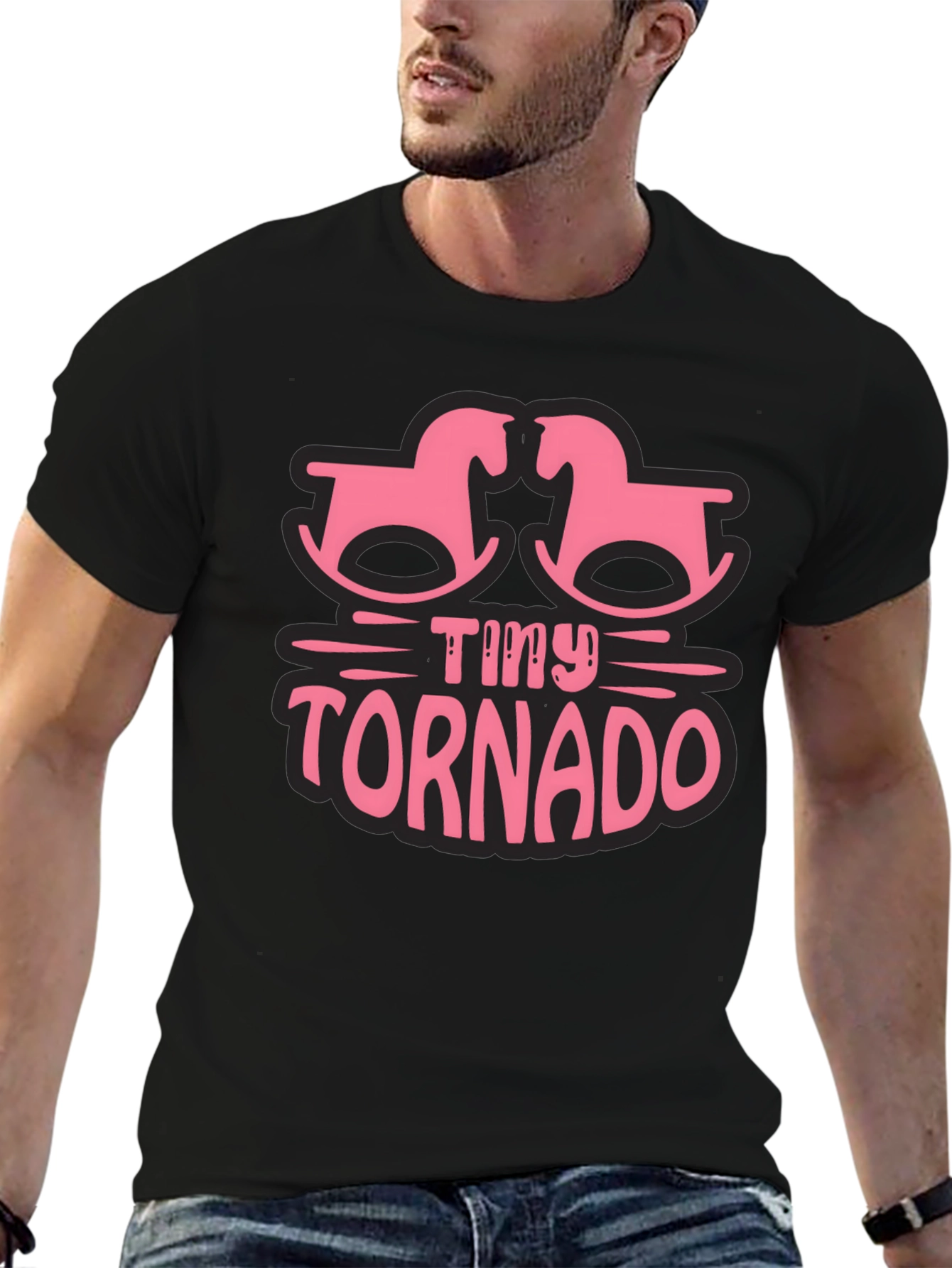 Black Tiny Tornado Rocking Horse Graphic Tee view 6