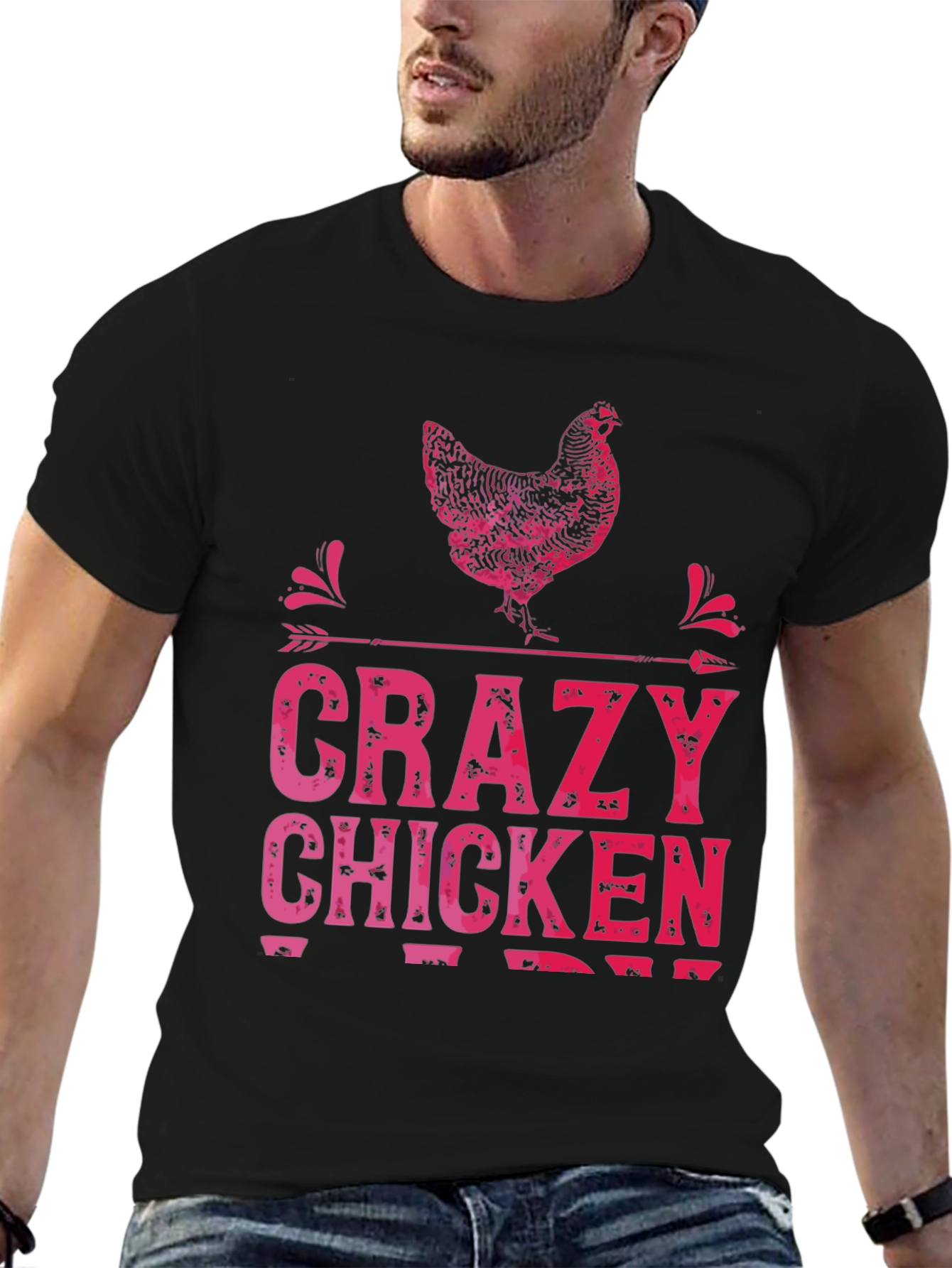 Crazy Chicken Graphic Tee - Fun Animal Lover Shirt - 6
