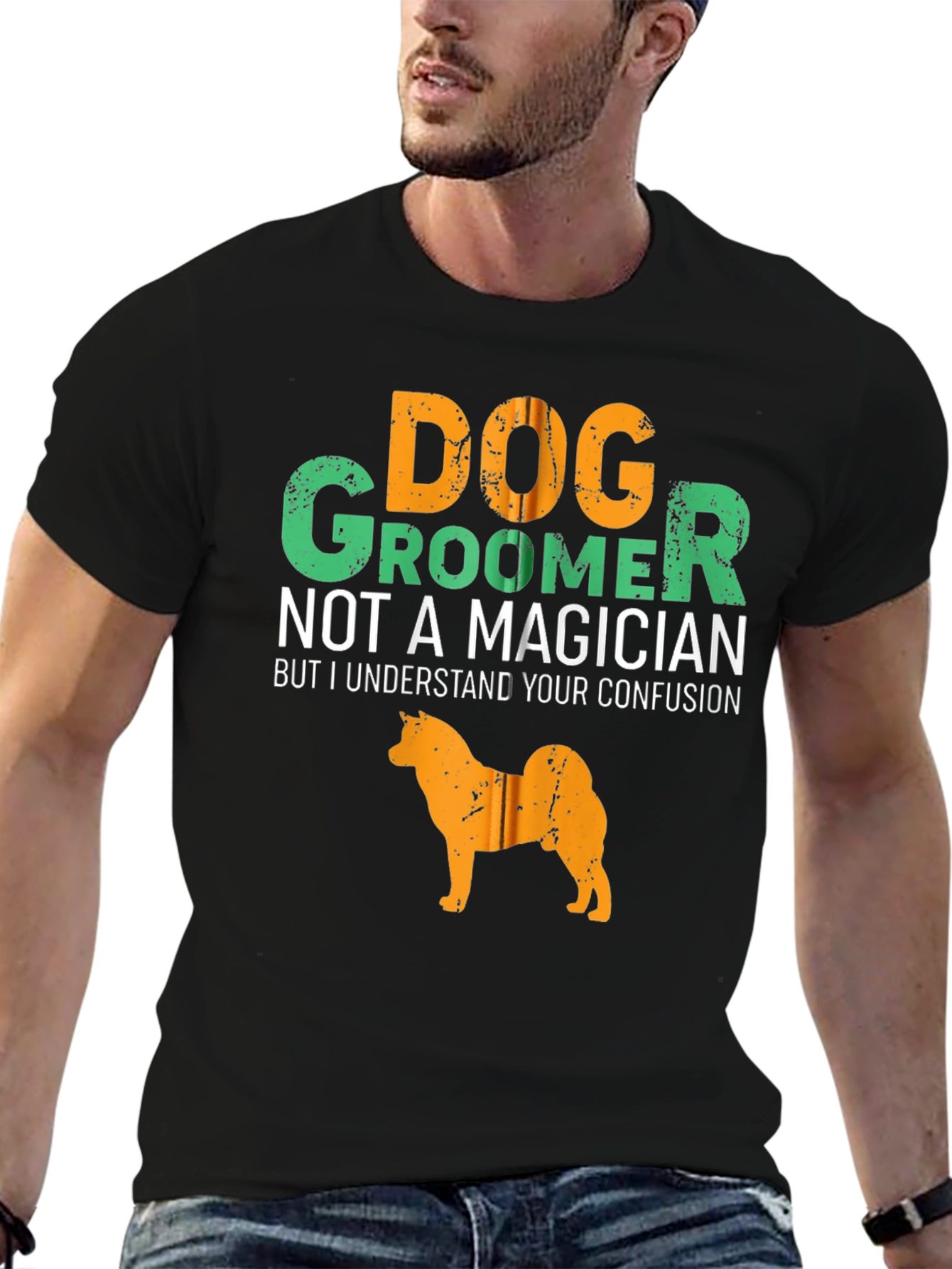 Black Dog Groomer T-Shirt - Not a Magician Tee view 6