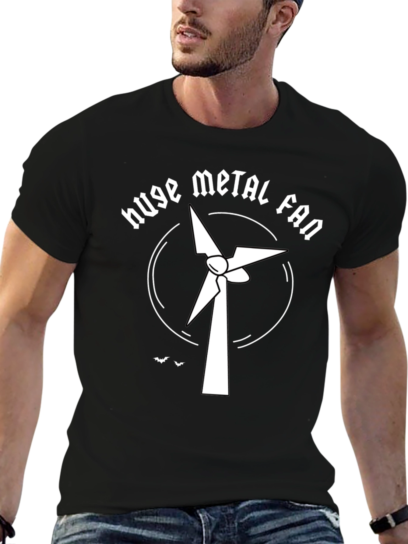 Black Huge Metal Fan T-Shirt - Black Graphic Tee view 6