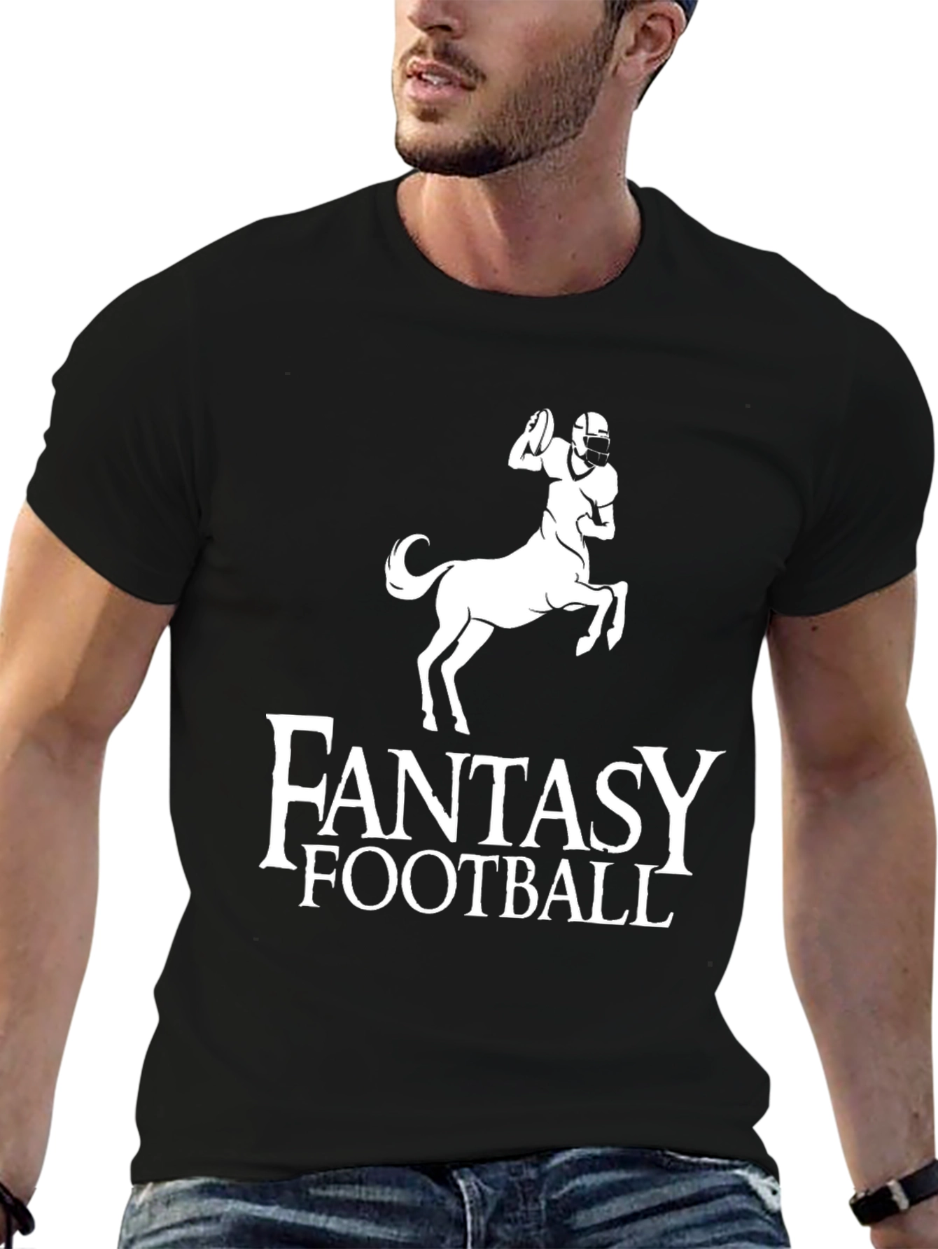Black Fantasy Football Centaur T-Shirt view 6